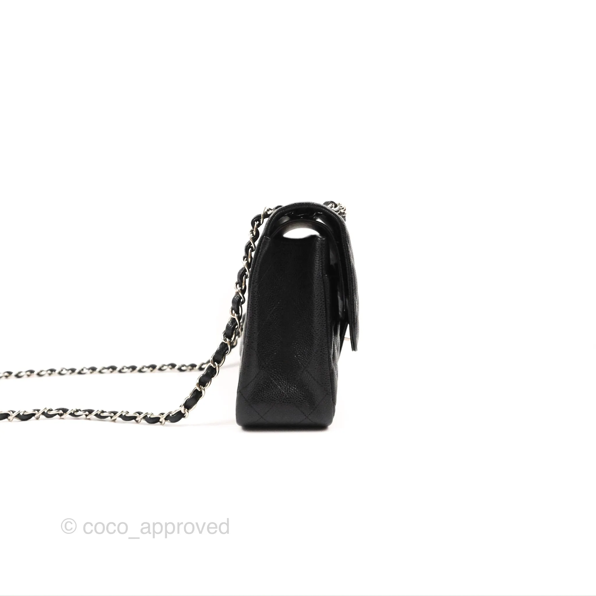 Chanel Jumbo Double Flap Black Caviar Silver Hardware⁣⁣