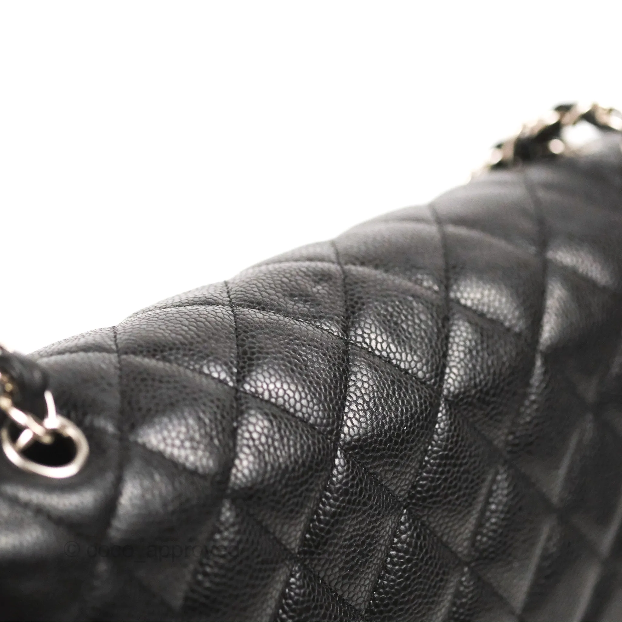 Chanel Jumbo Double Flap Black Caviar Silver Hardware⁣⁣