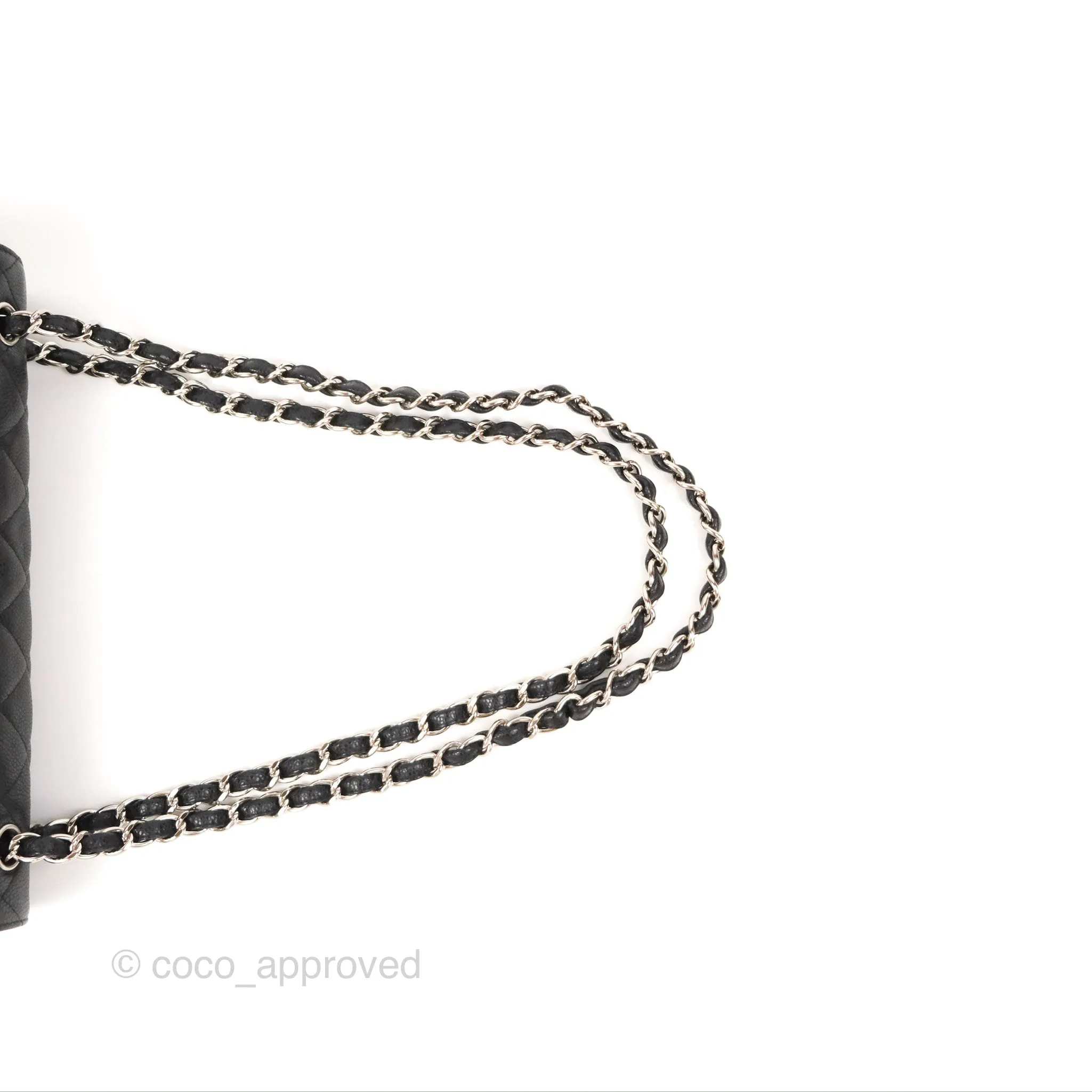 Chanel Jumbo Double Flap Black Caviar Silver Hardware⁣⁣
