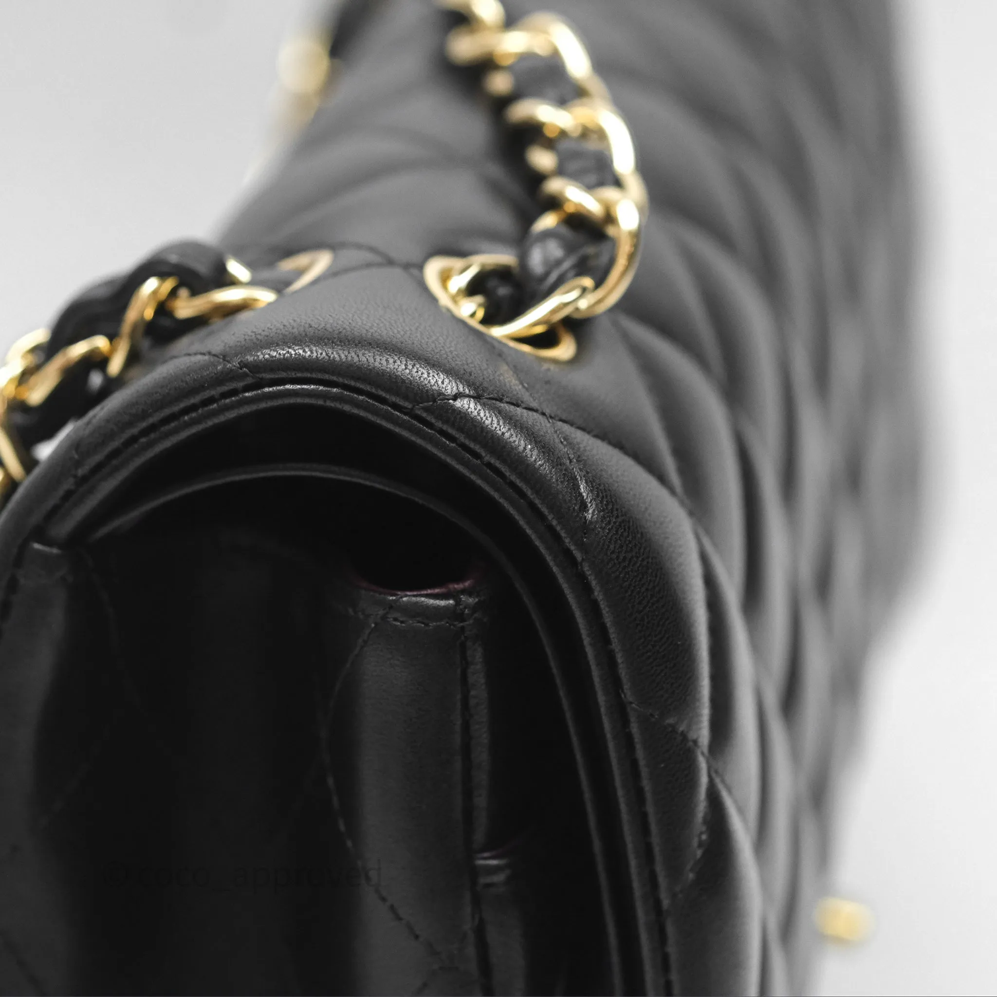 Chanel Jumbo Double Flap Black Lambskin Gold Hardware⁣⁣