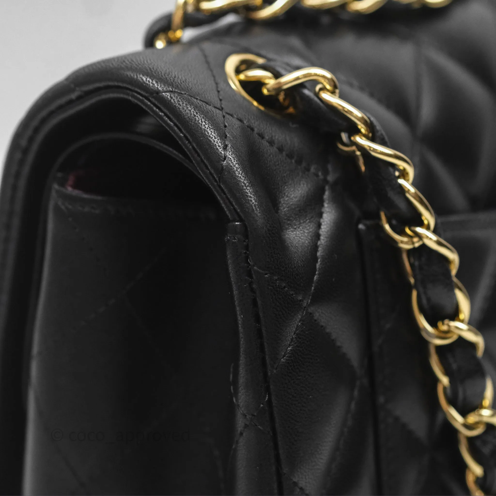 Chanel Jumbo Double Flap Black Lambskin Gold Hardware⁣⁣