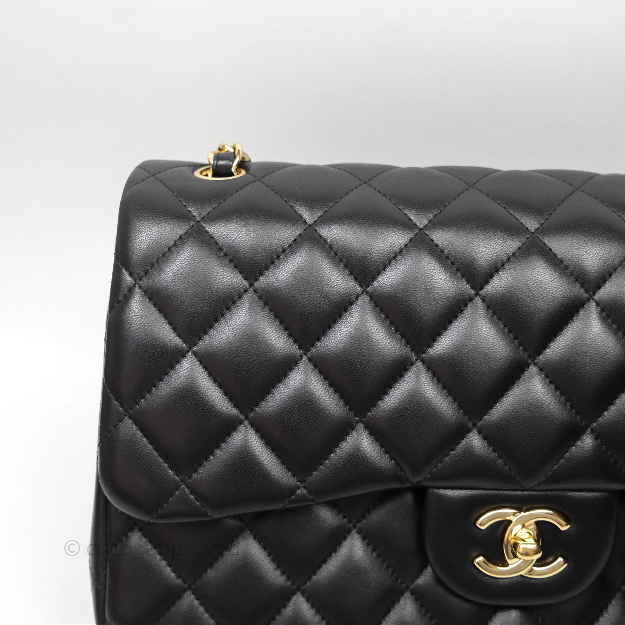 Chanel Jumbo Double Flap Black Lambskin Gold Hardware⁣⁣