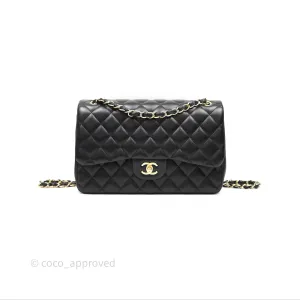 Chanel Jumbo Double Flap Black Lambskin Gold Hardware⁣⁣