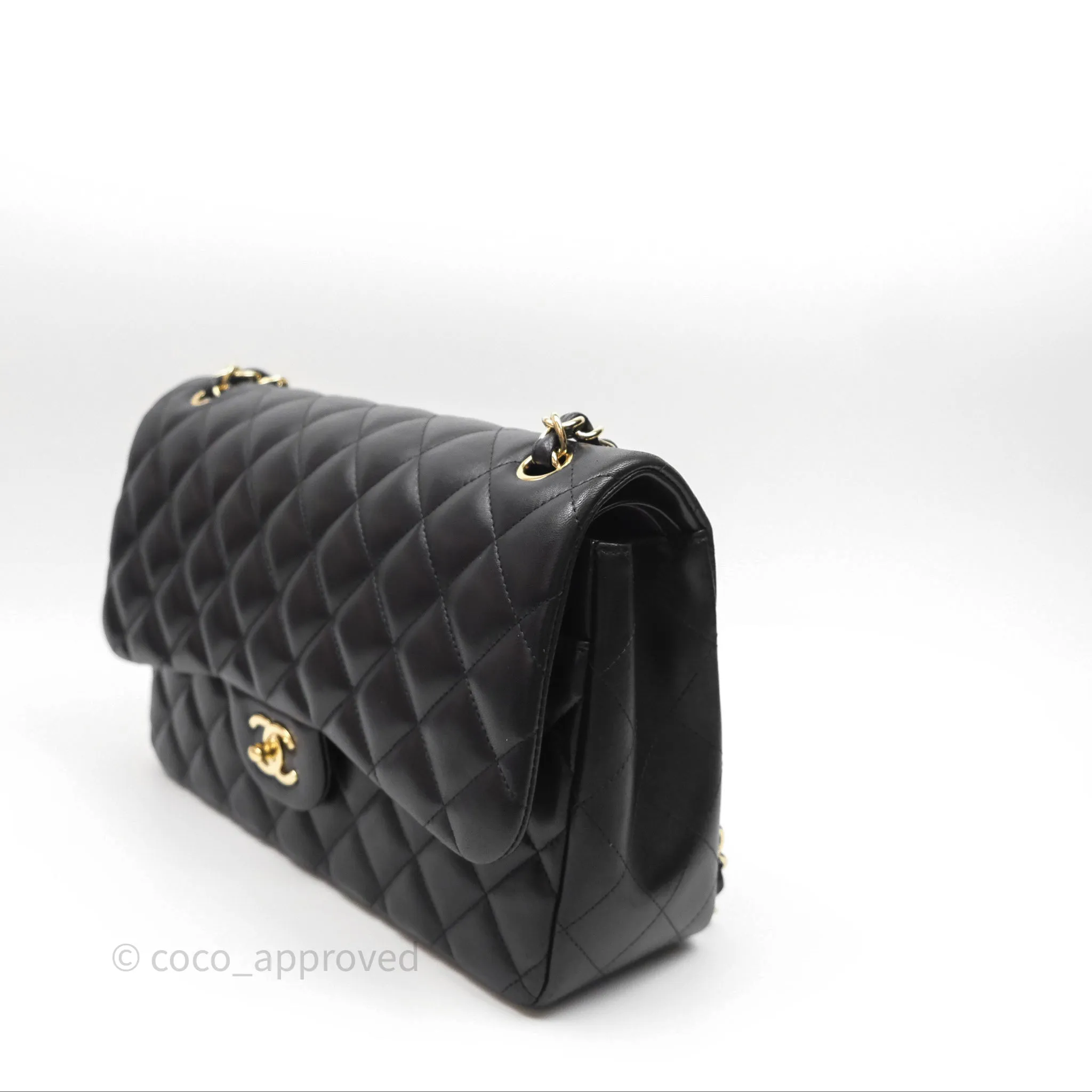 Chanel Jumbo Double Flap Black Lambskin Gold Hardware⁣⁣