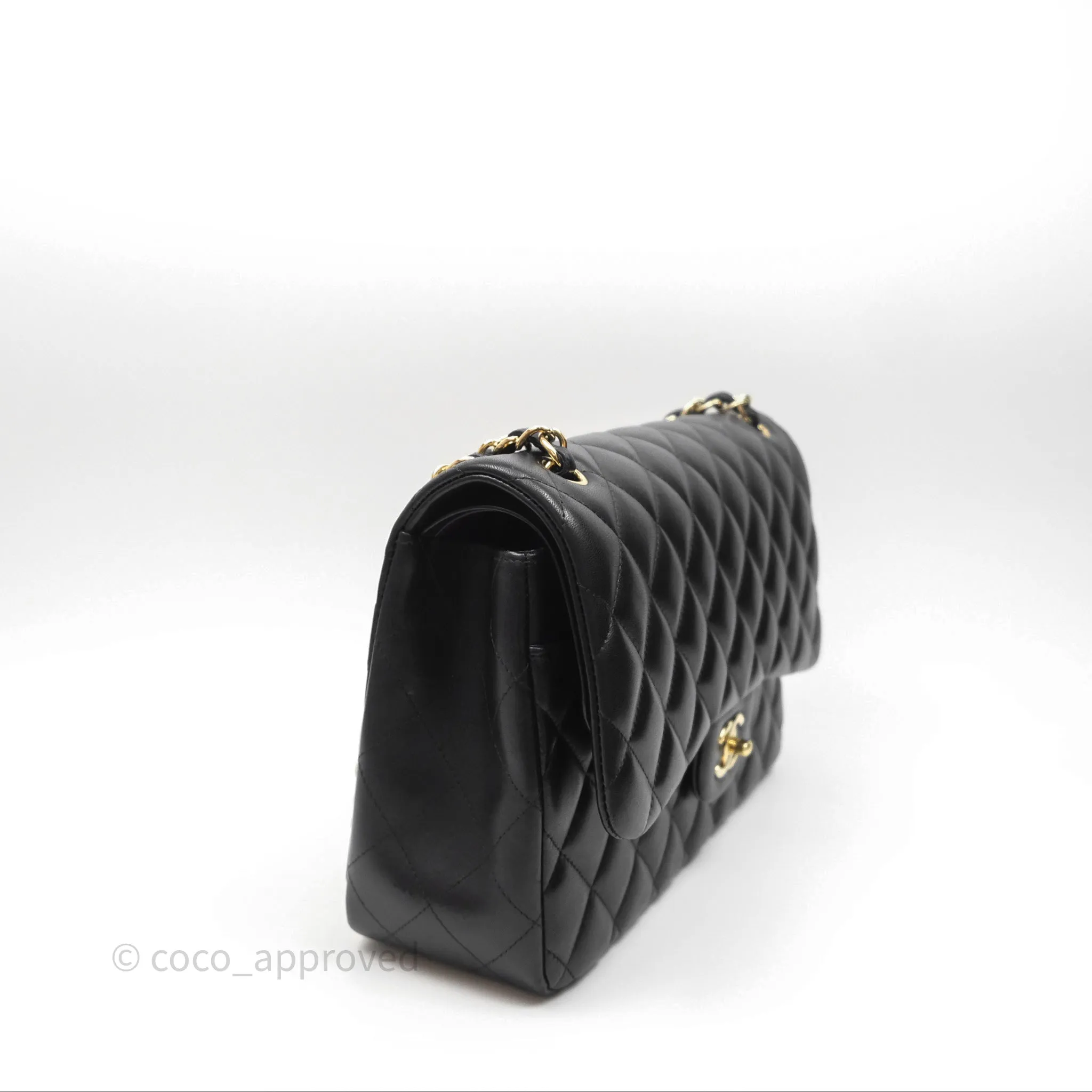 Chanel Jumbo Double Flap Black Lambskin Gold Hardware⁣⁣