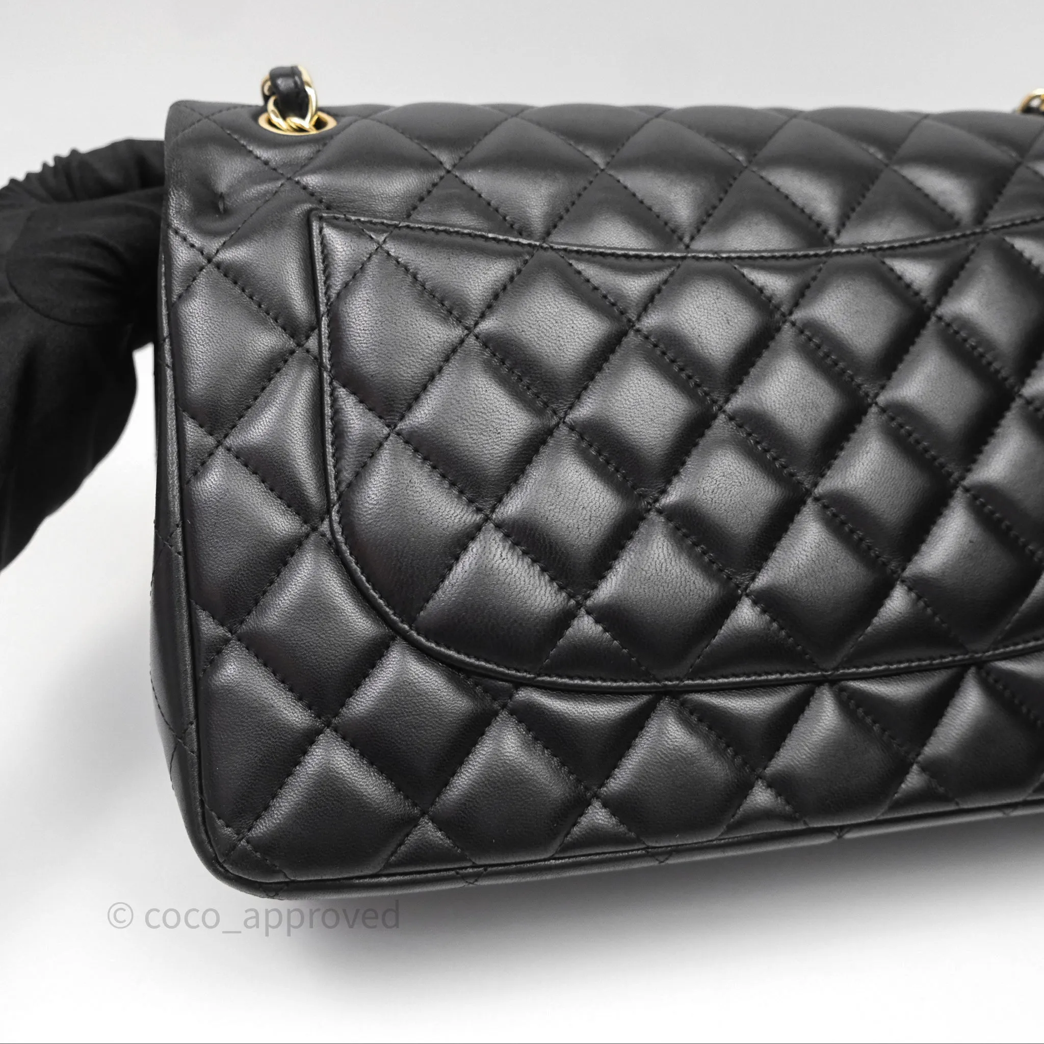 Chanel Jumbo Double Flap Black Lambskin Gold Hardware⁣⁣