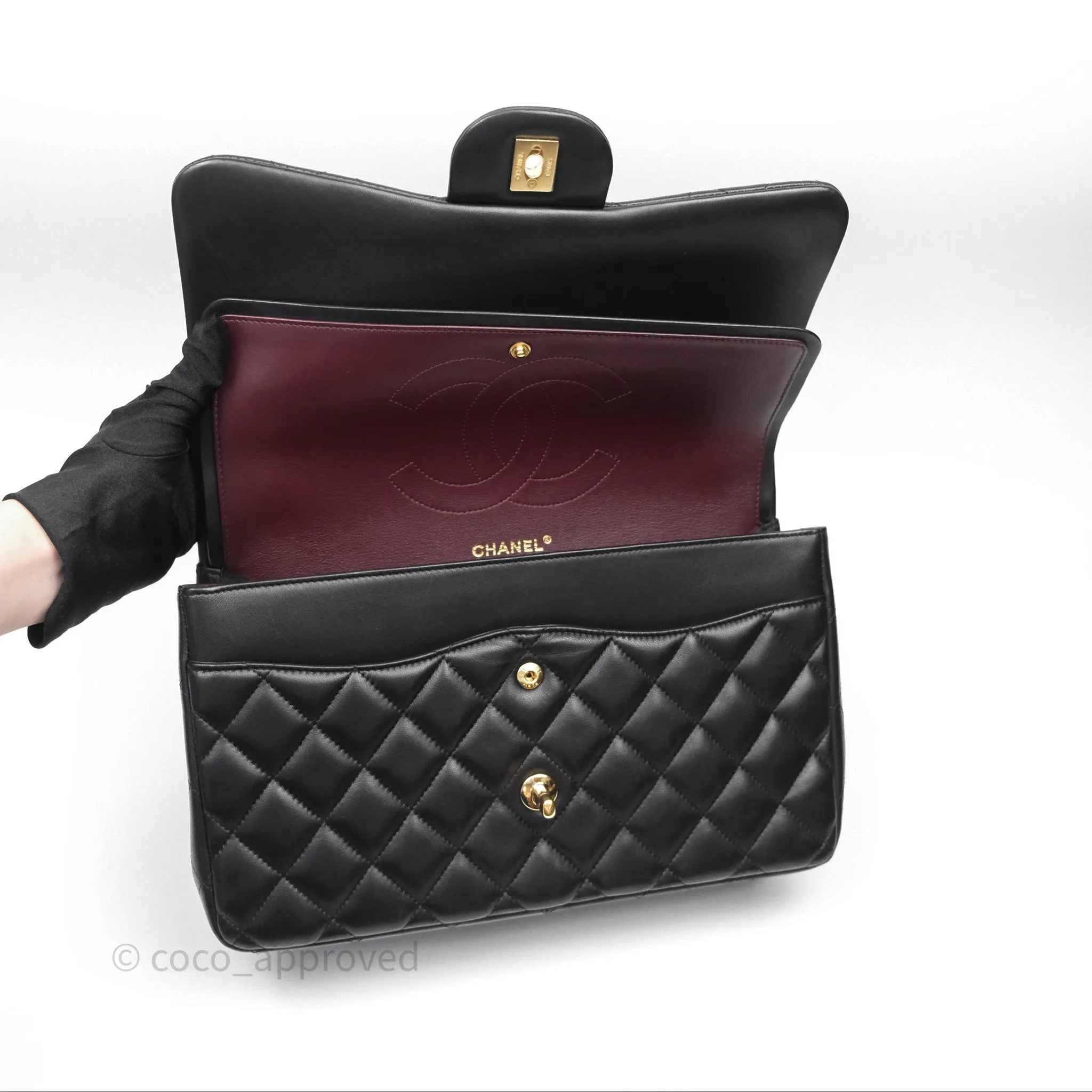 Chanel Jumbo Double Flap Black Lambskin Gold Hardware⁣⁣