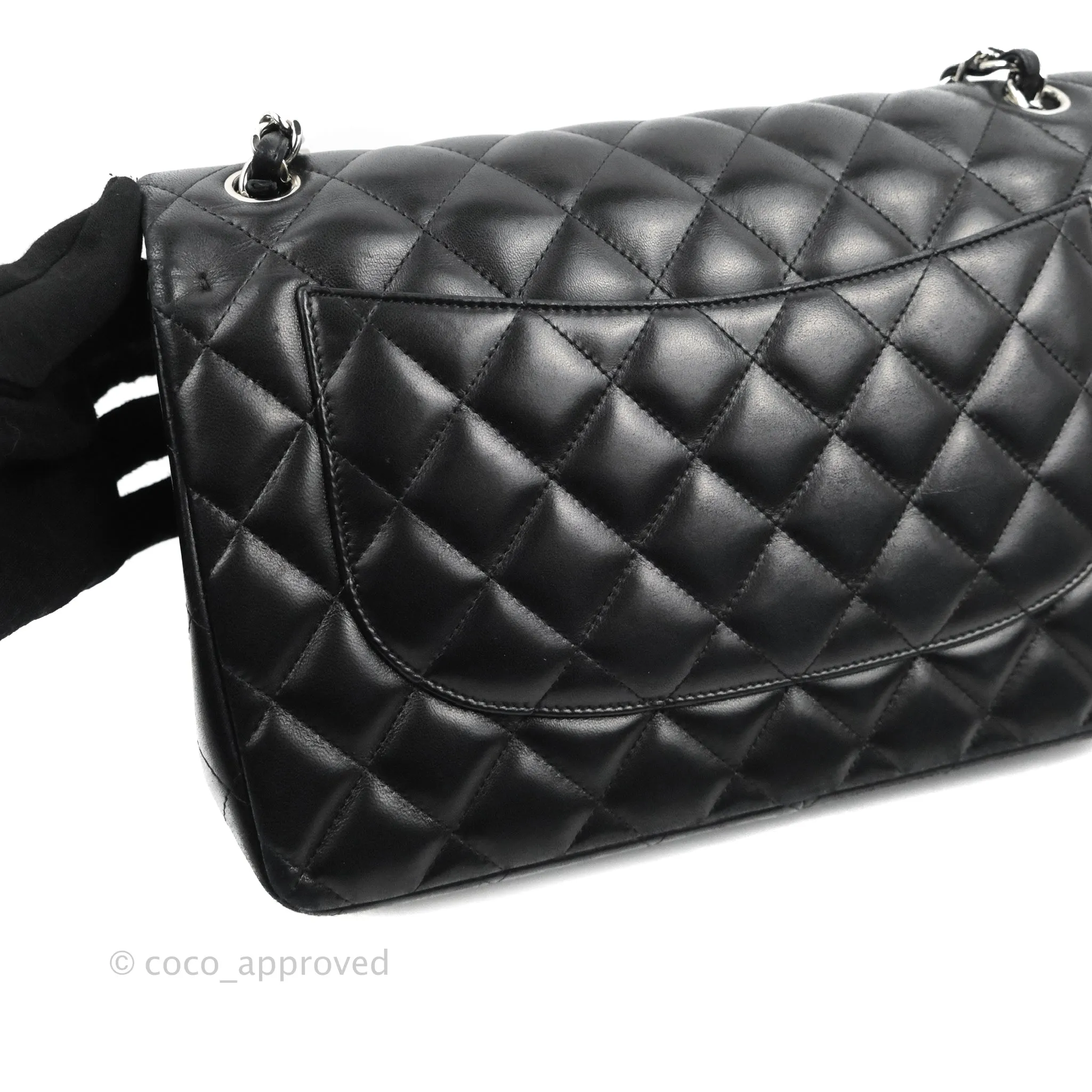 Chanel Jumbo Double Flap Black Lambskin Silver Hardware⁣⁣