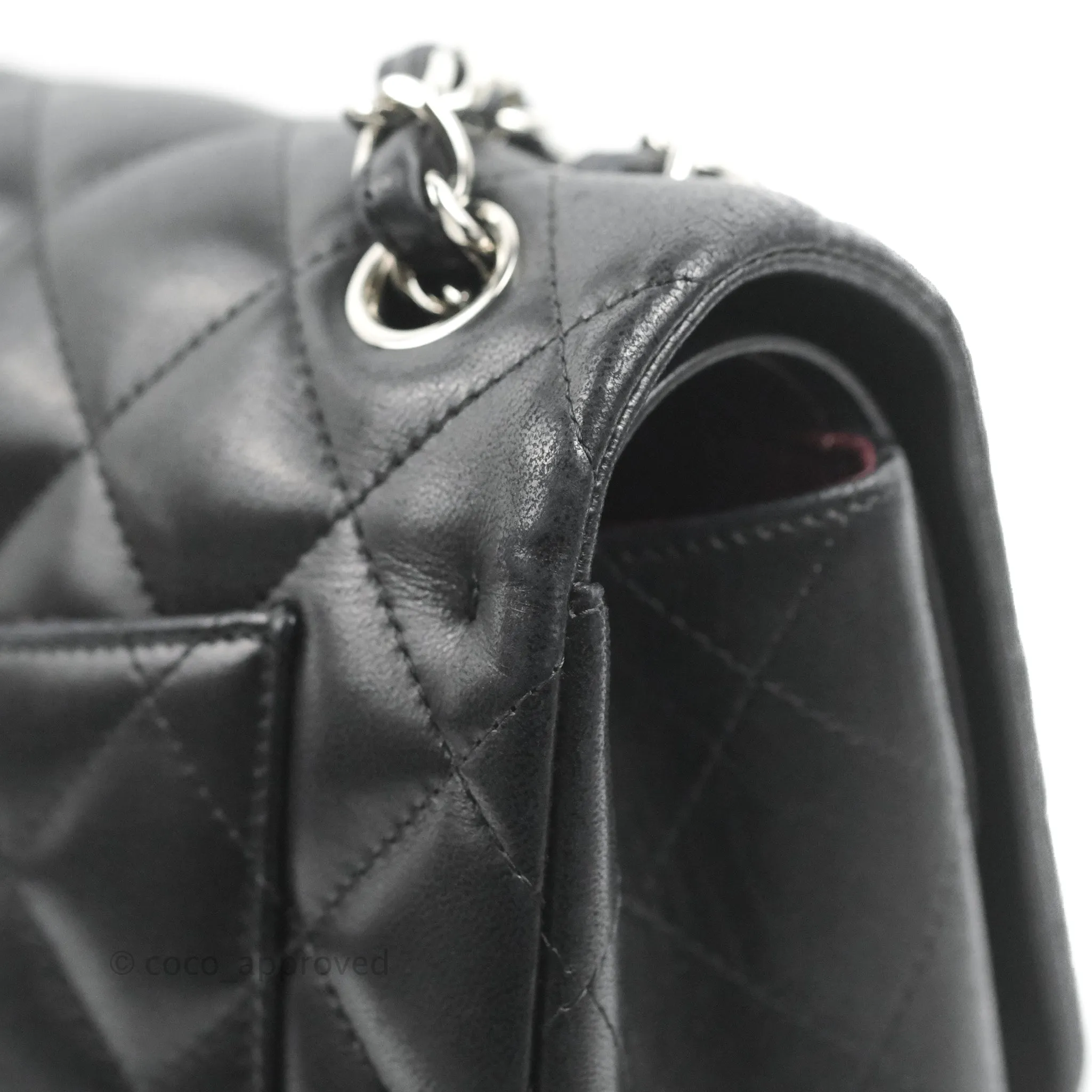 Chanel Jumbo Double Flap Black Lambskin Silver Hardware⁣⁣