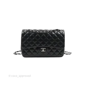 Chanel Jumbo Double Flap Black Lambskin Silver Hardware⁣⁣