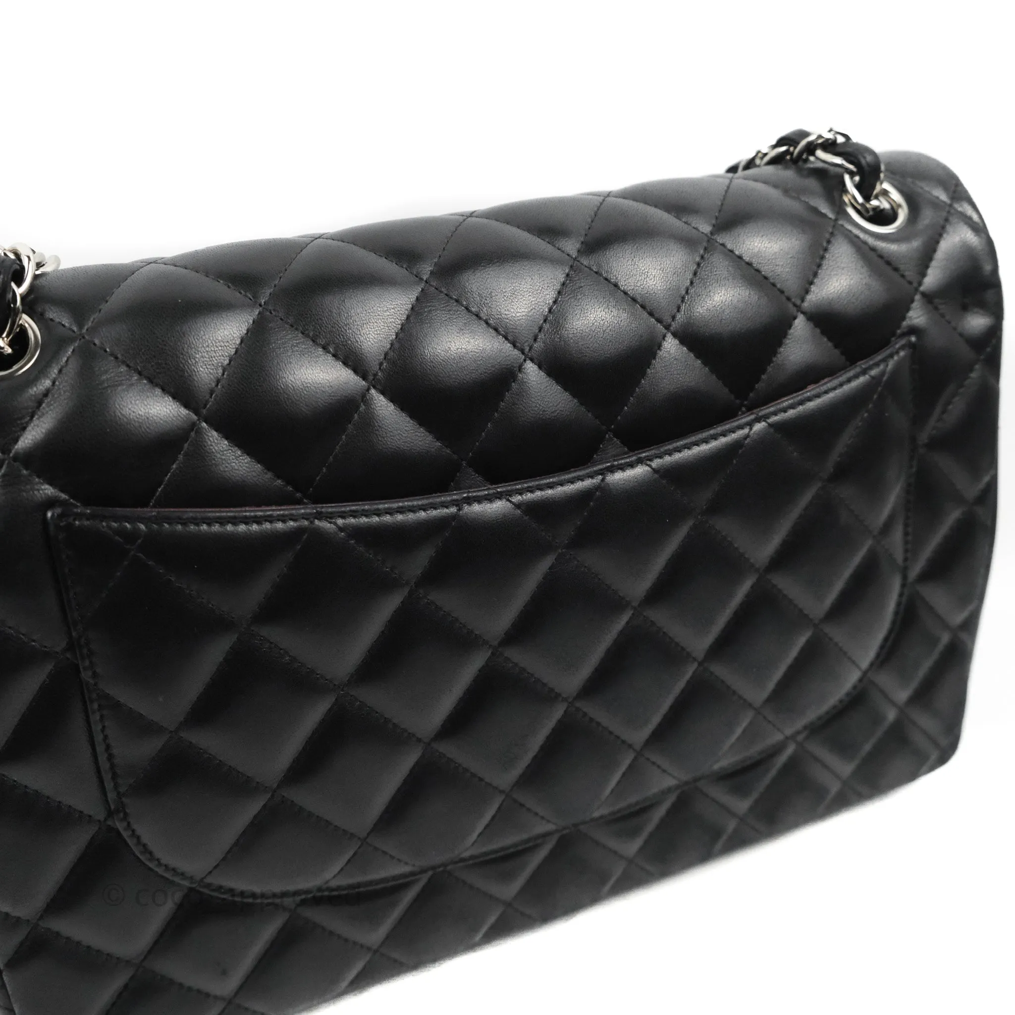 Chanel Jumbo Double Flap Black Lambskin Silver Hardware⁣⁣