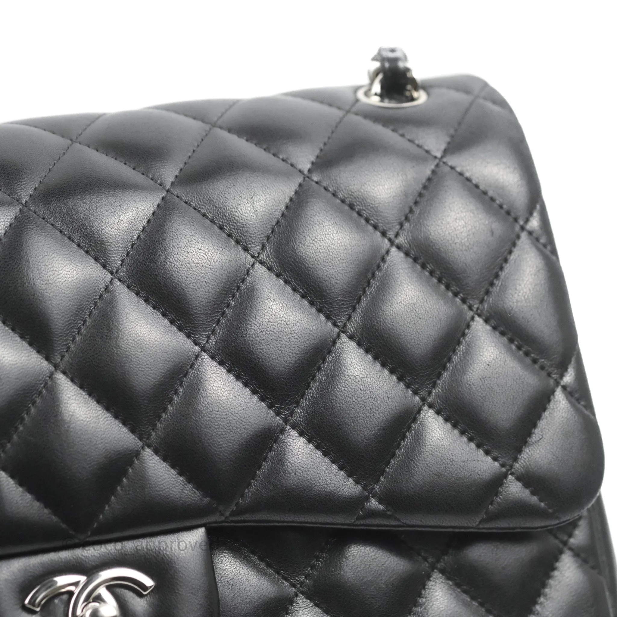 Chanel Jumbo Double Flap Black Lambskin Silver Hardware⁣⁣
