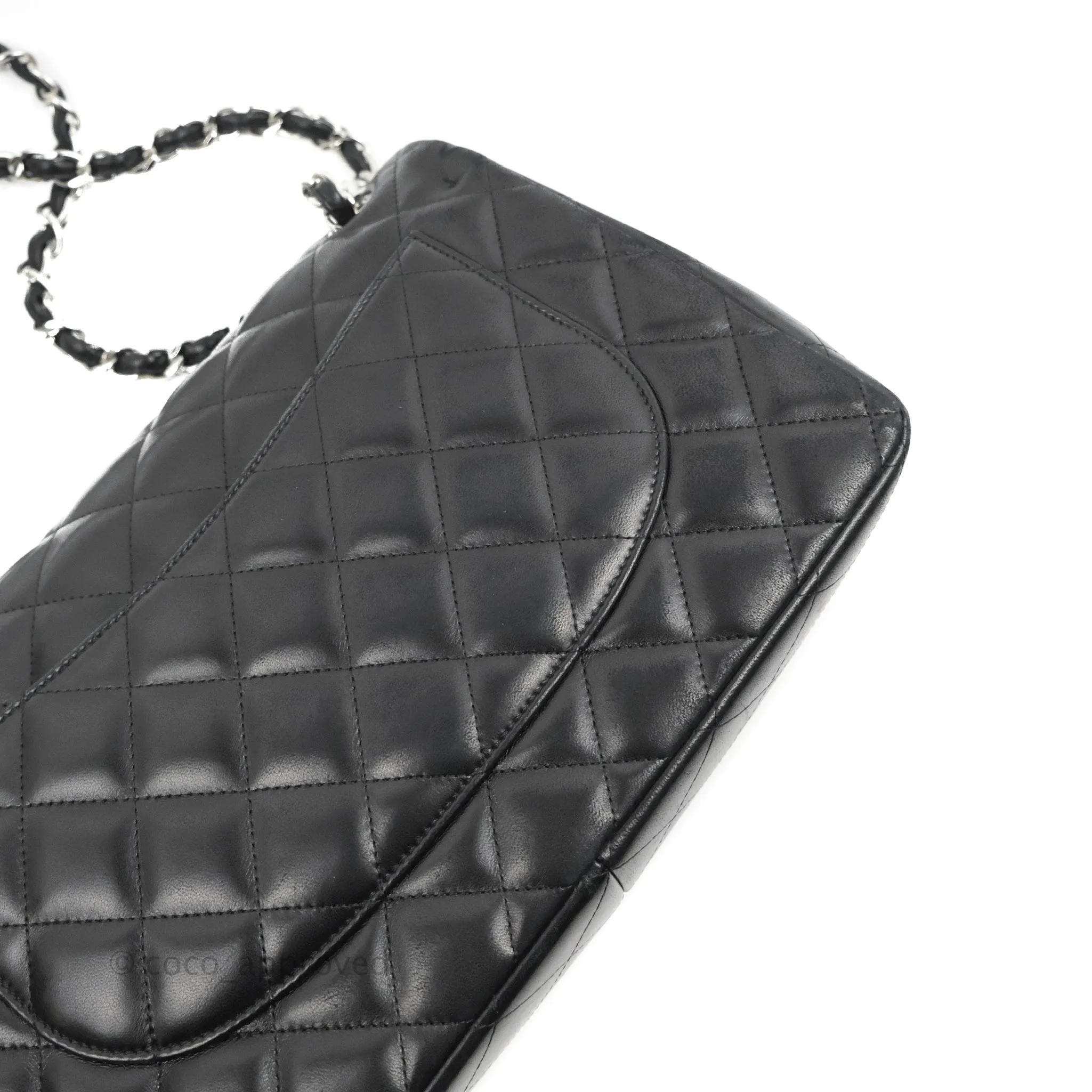 Chanel Jumbo Double Flap Black Lambskin Silver Hardware⁣⁣