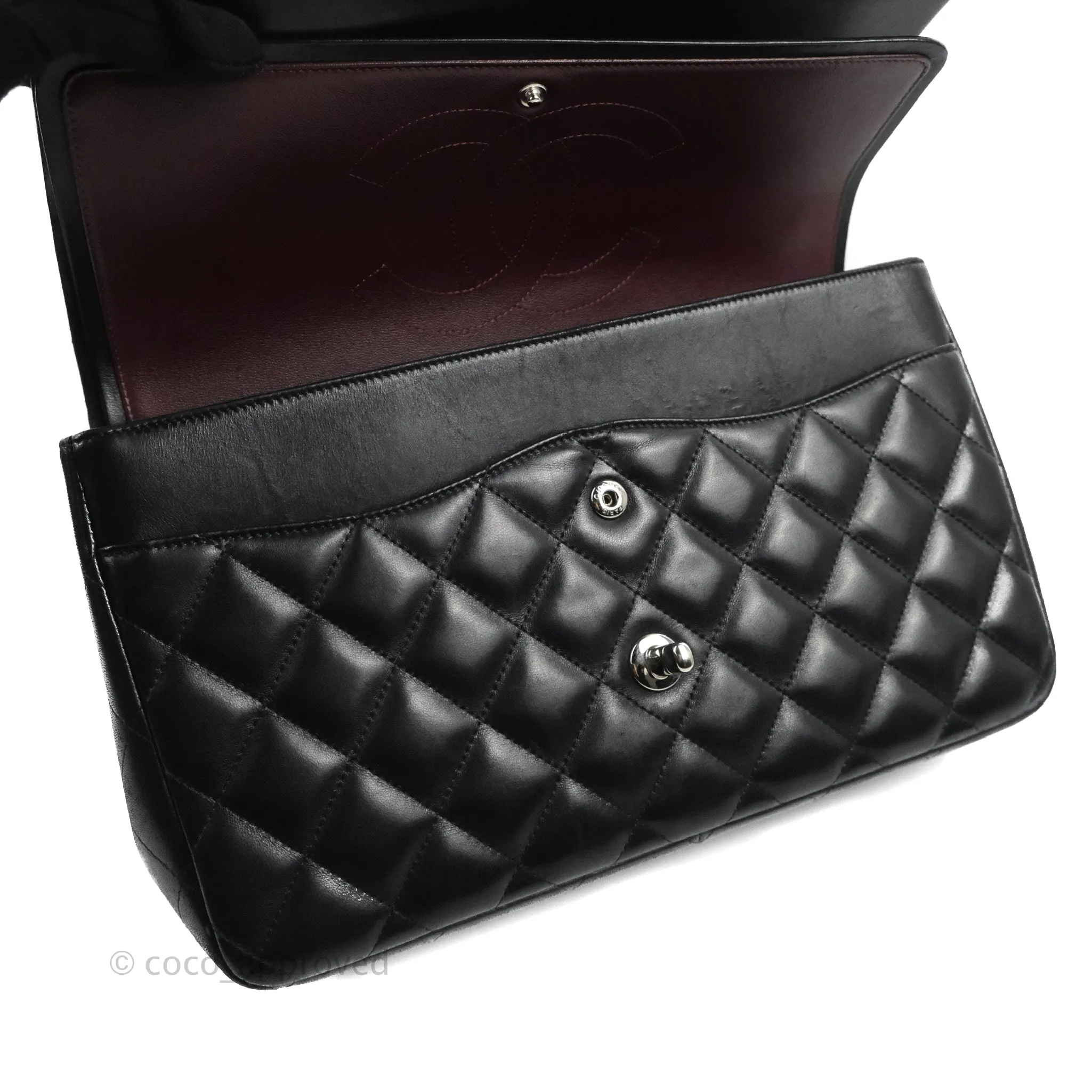 Chanel Jumbo Double Flap Black Lambskin Silver Hardware⁣⁣