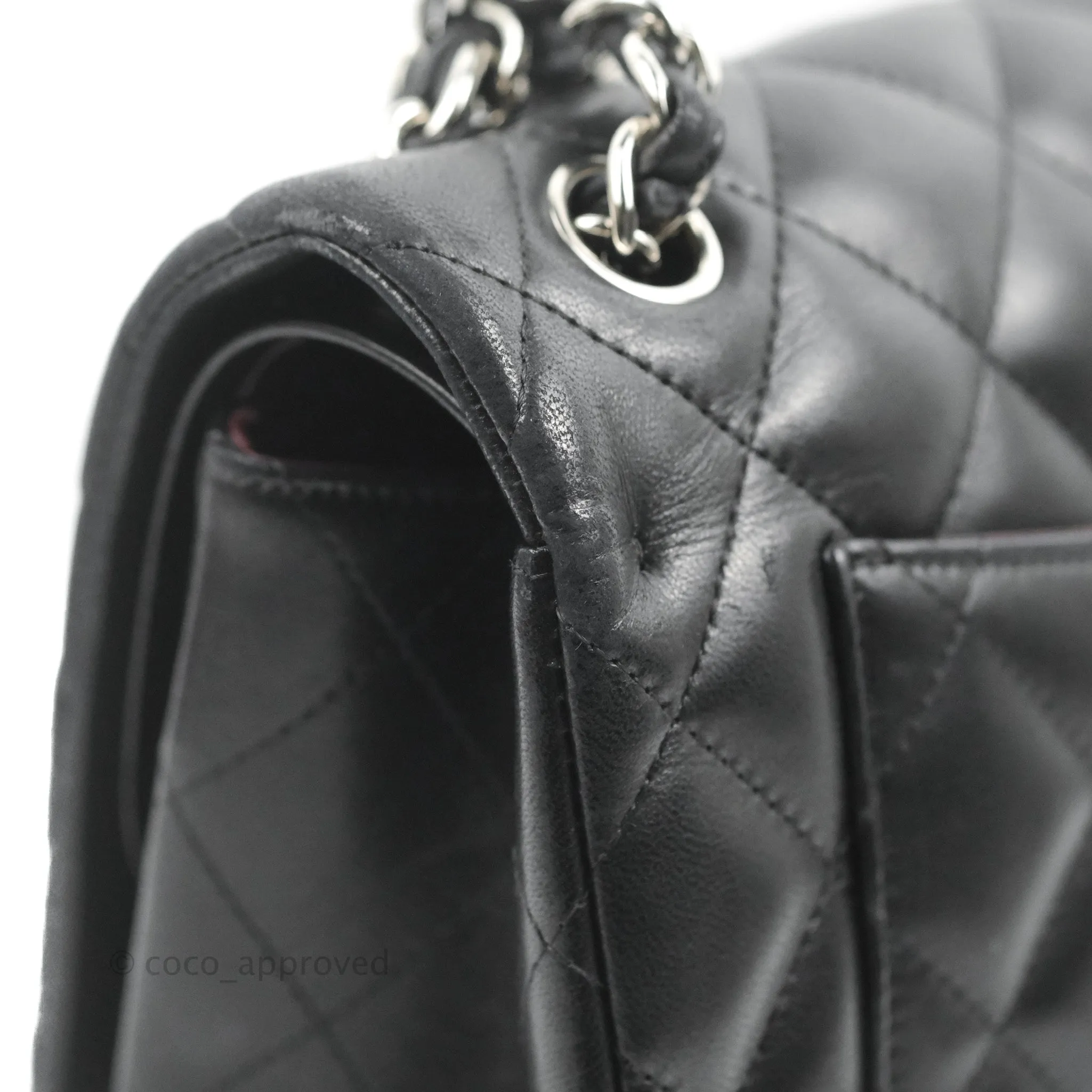 Chanel Jumbo Double Flap Black Lambskin Silver Hardware⁣⁣