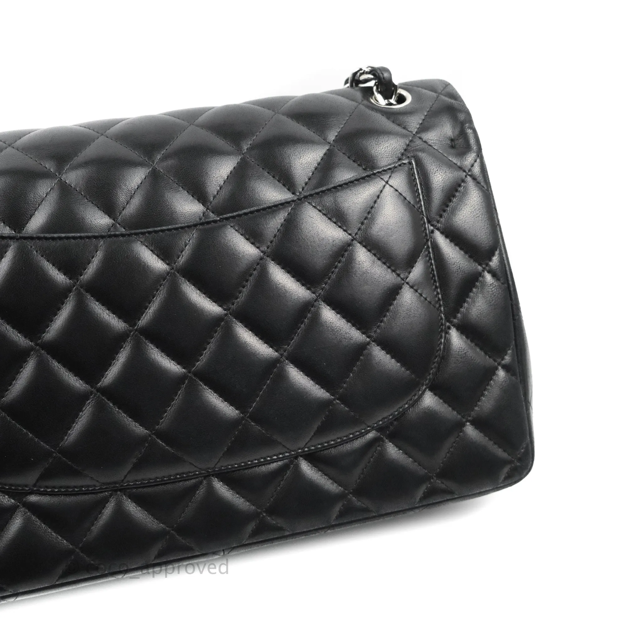 Chanel Jumbo Double Flap Black Lambskin Silver Hardware⁣⁣
