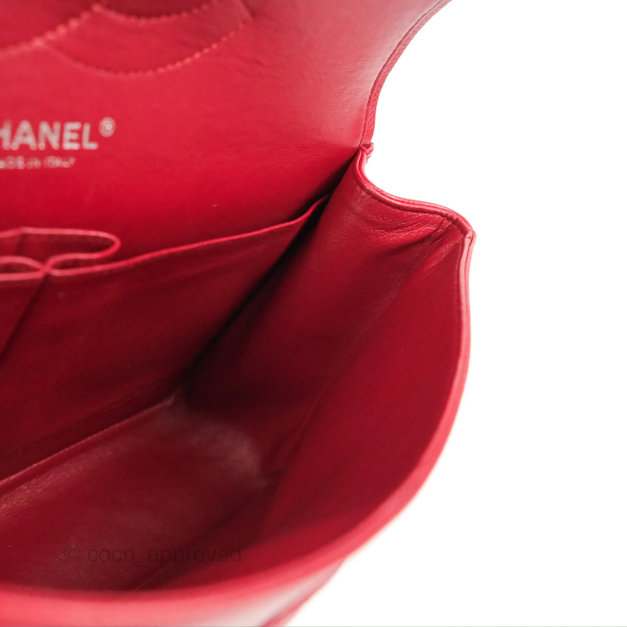 Chanel Jumbo Double Flap Red Caviar Silver Hardware⁣⁣