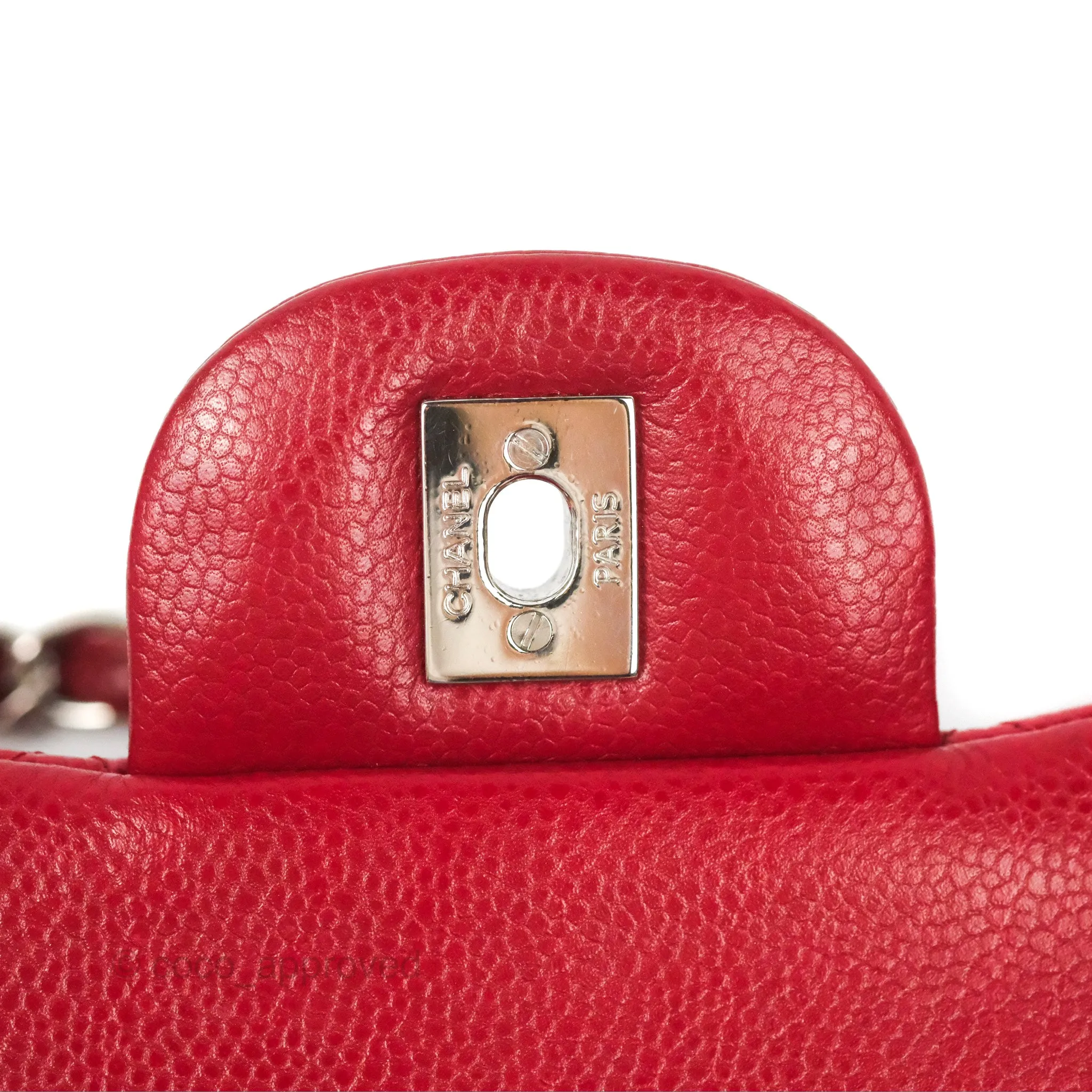 Chanel Jumbo Double Flap Red Caviar Silver Hardware⁣⁣