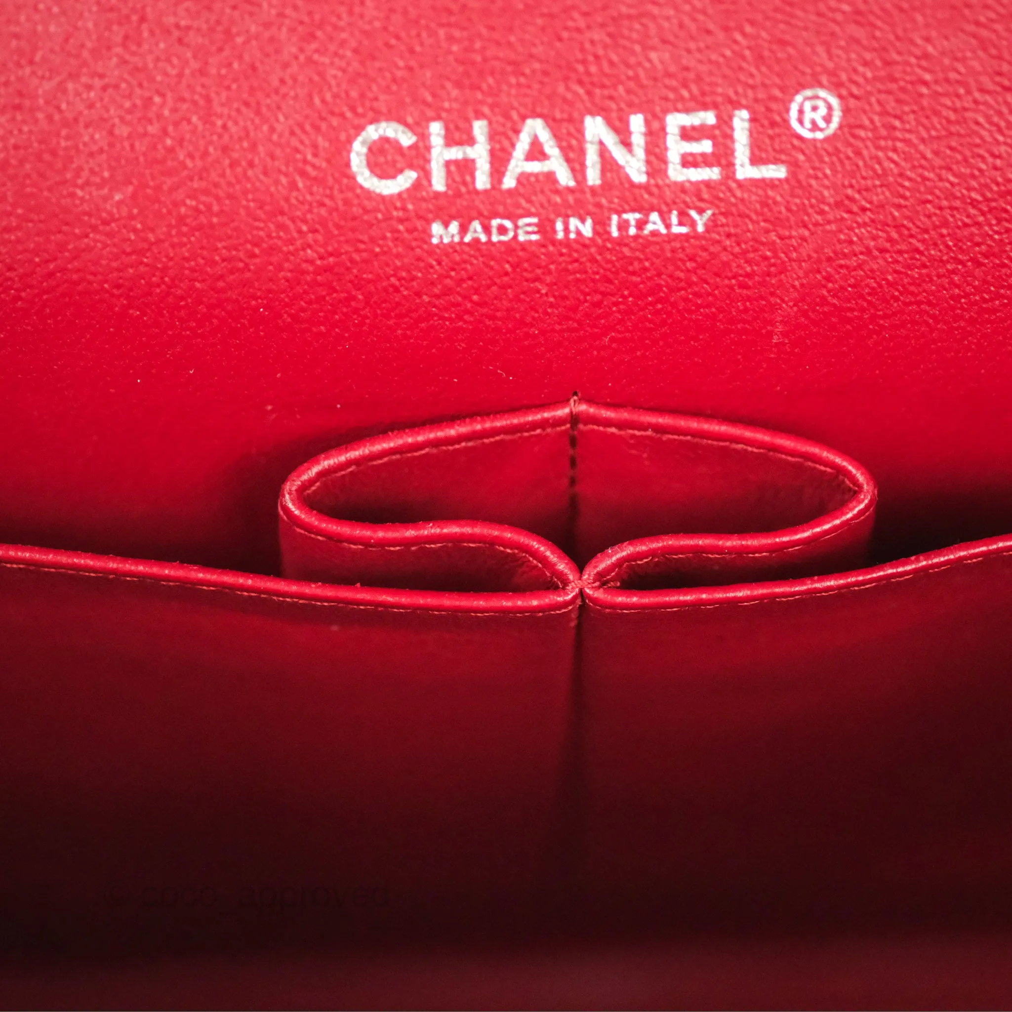 Chanel Jumbo Double Flap Red Caviar Silver Hardware⁣⁣