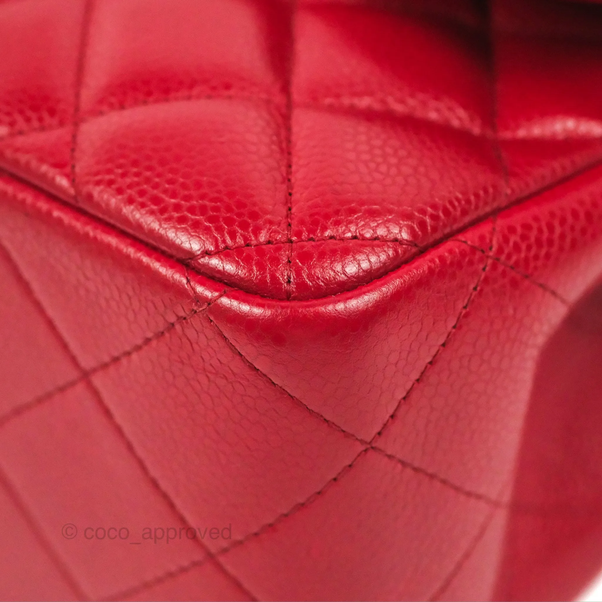 Chanel Jumbo Double Flap Red Caviar Silver Hardware⁣⁣