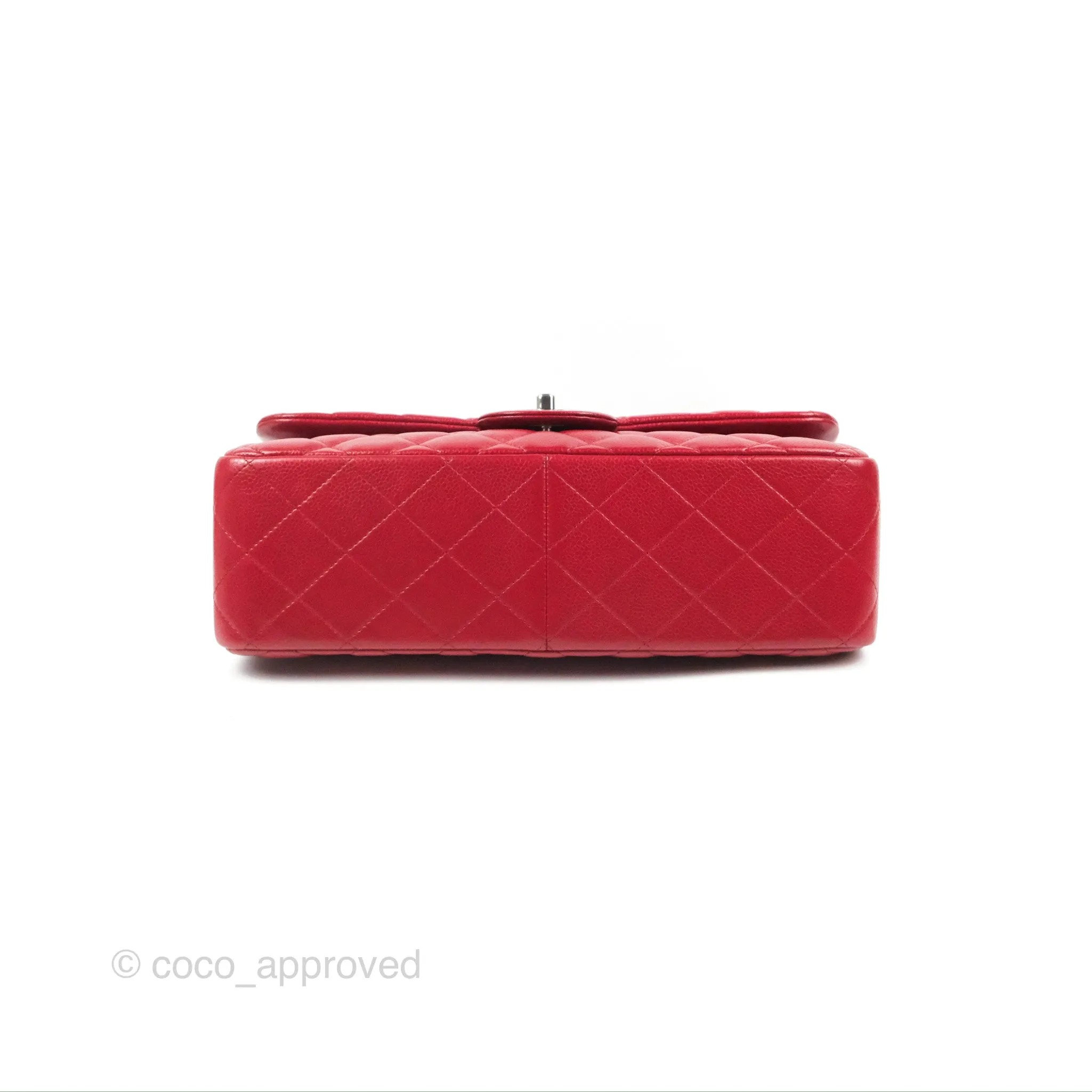 Chanel Jumbo Double Flap Red Caviar Silver Hardware⁣⁣