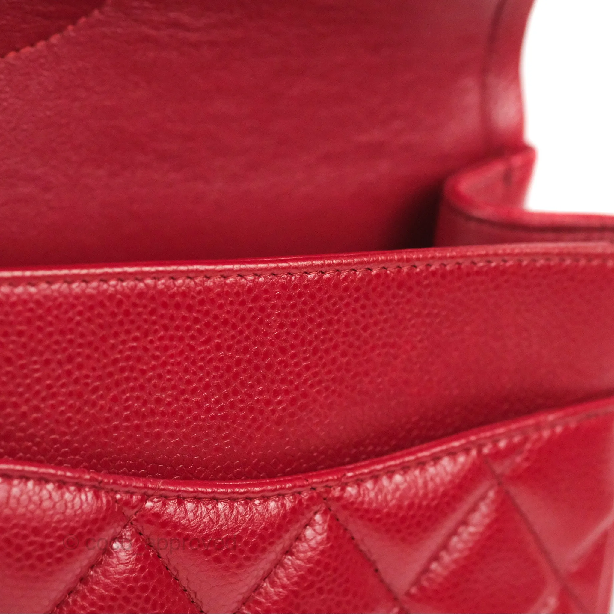 Chanel Jumbo Double Flap Red Caviar Silver Hardware⁣⁣