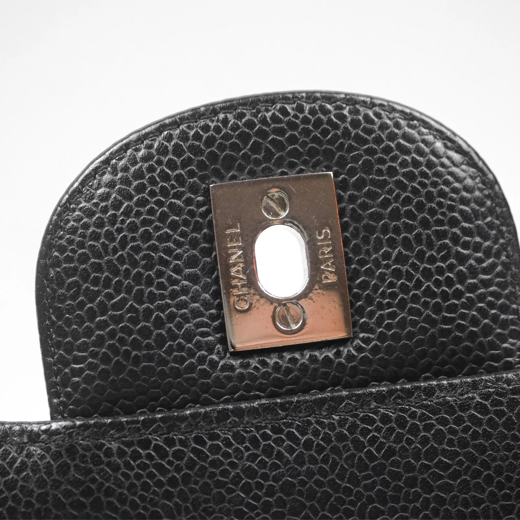 Chanel Jumbo Single Flap Black Caviar Silver Hardware⁣⁣