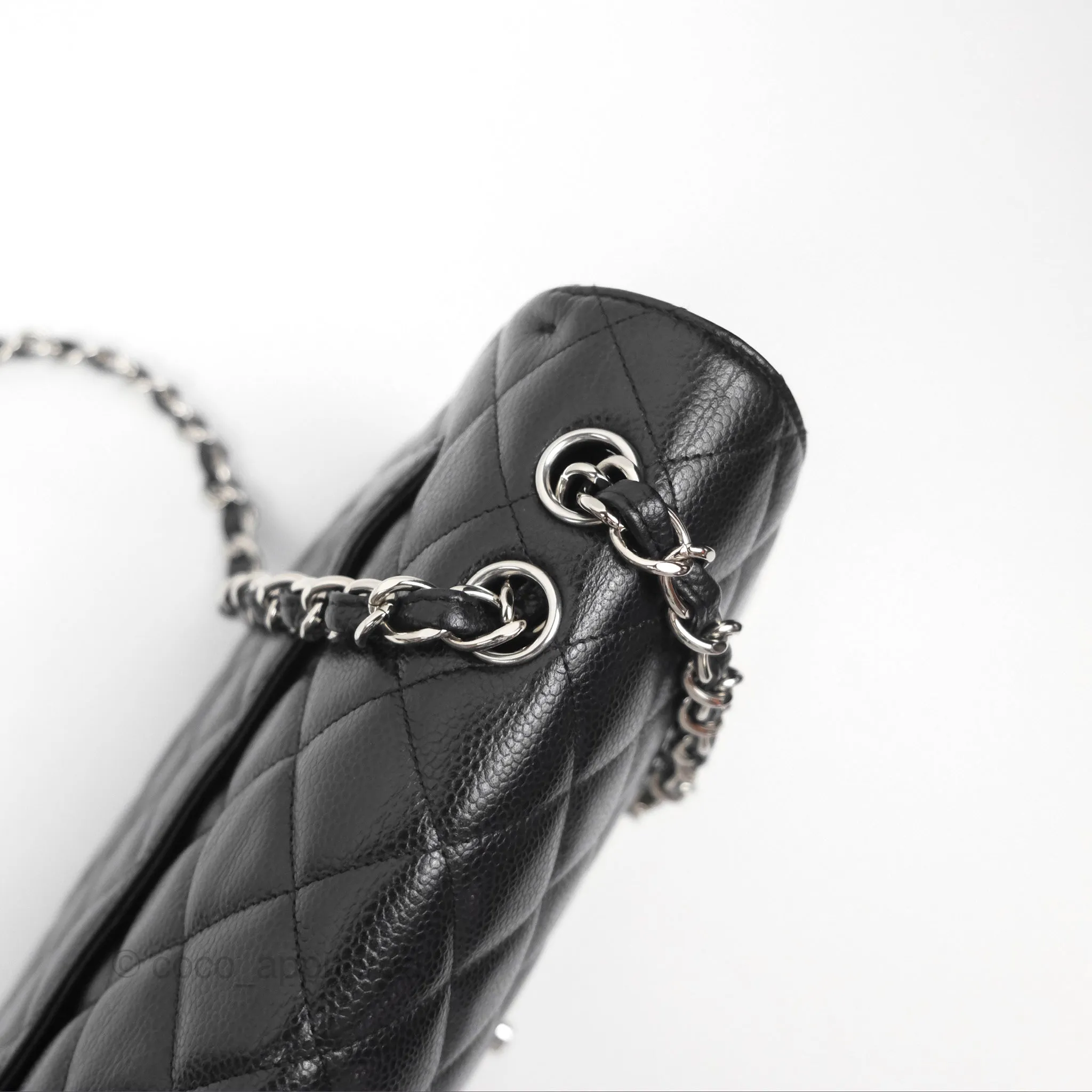 Chanel Jumbo Single Flap Black Caviar Silver Hardware⁣⁣