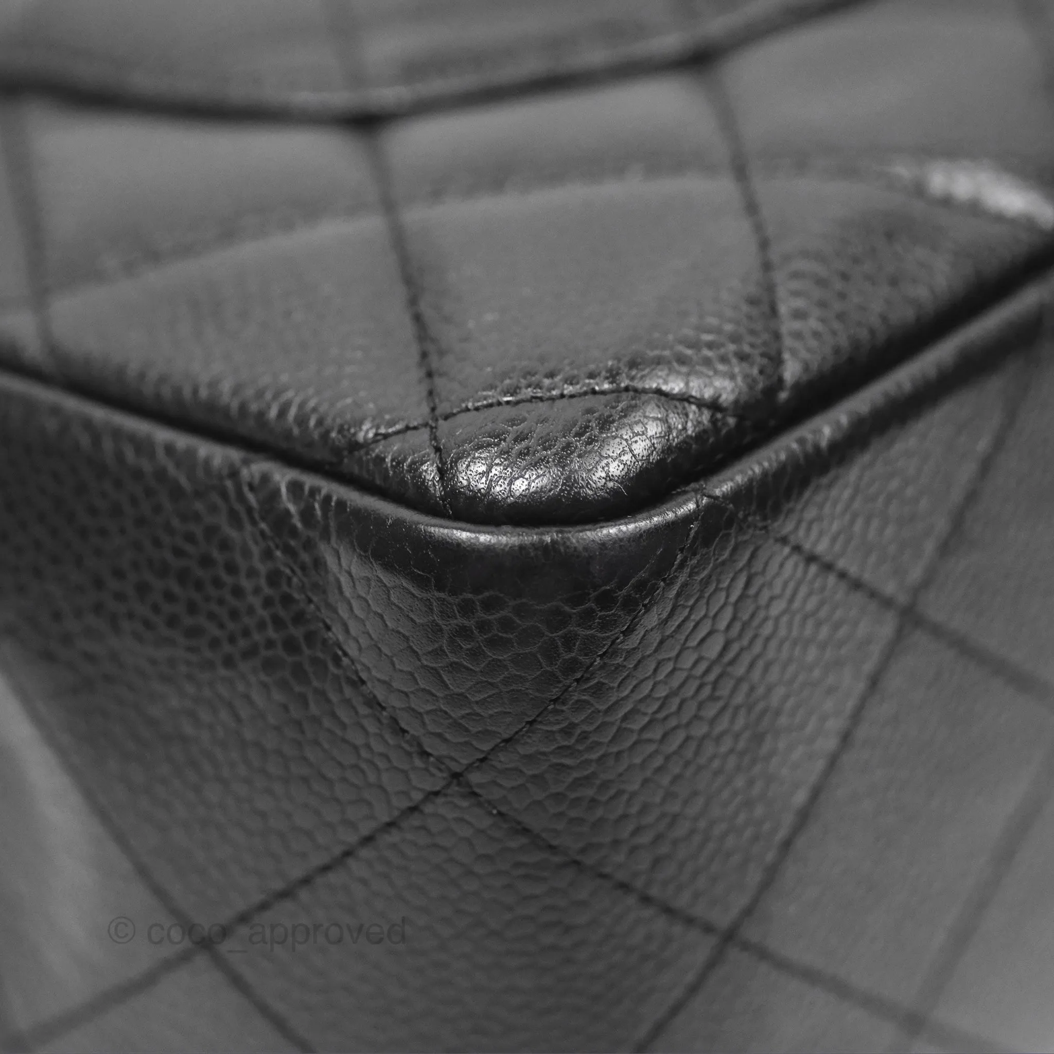 Chanel Jumbo Single Flap Black Caviar Silver Hardware⁣⁣