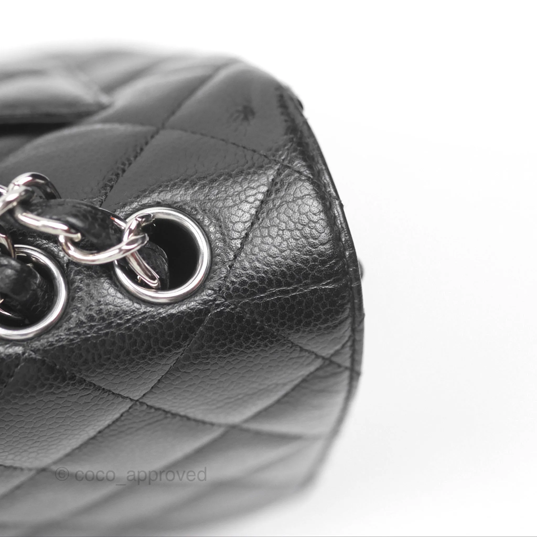 Chanel Jumbo Single Flap Black Caviar Silver Hardware⁣⁣