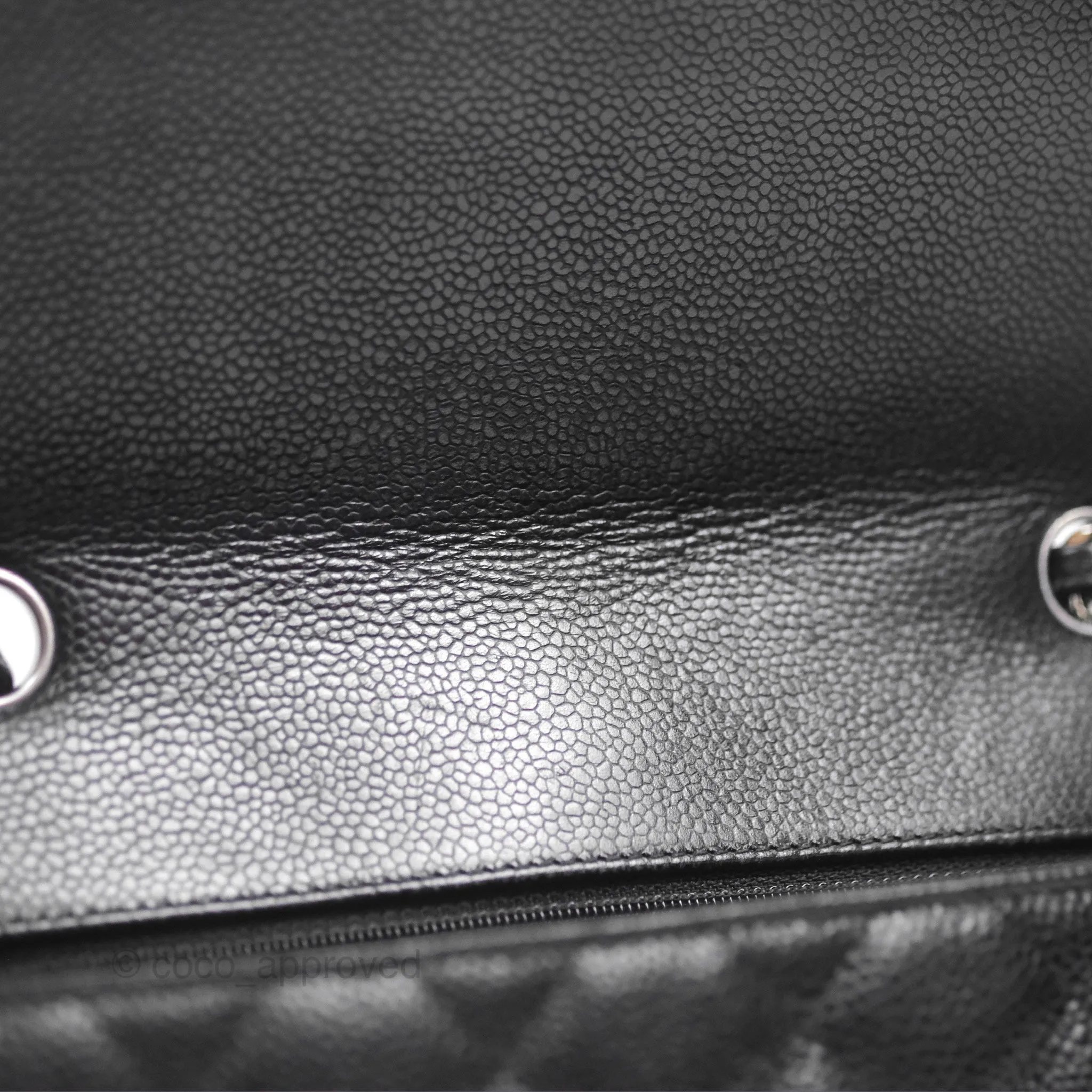 Chanel Jumbo Single Flap Black Caviar Silver Hardware⁣⁣