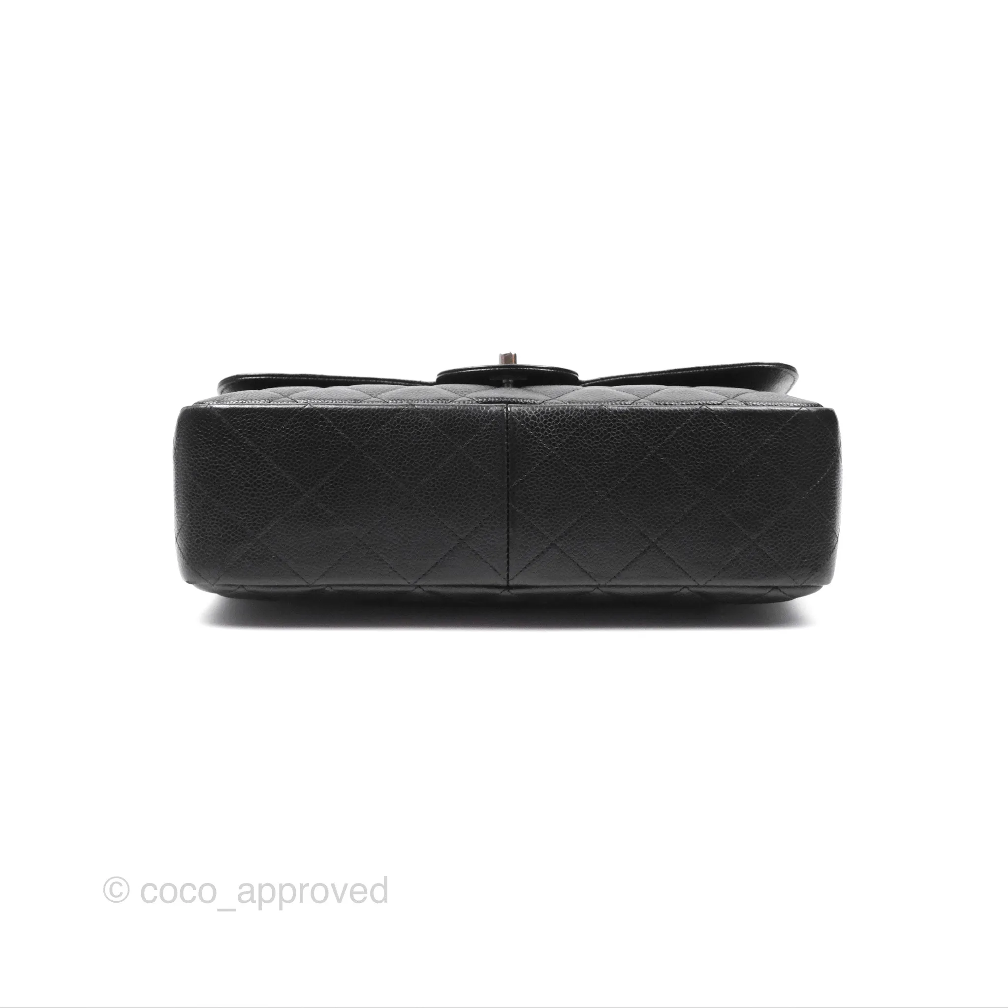 Chanel Jumbo Single Flap Black Caviar Silver Hardware⁣⁣