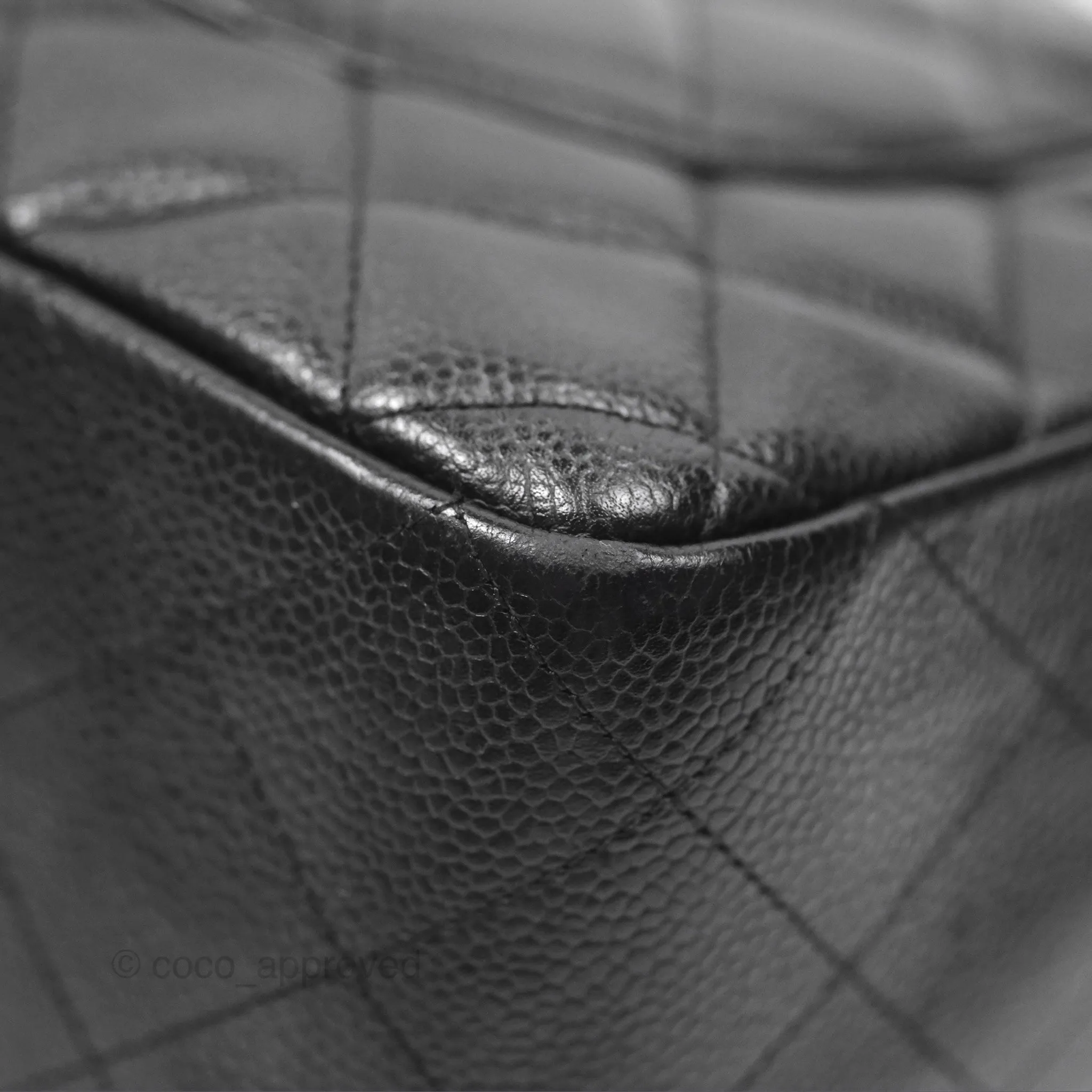 Chanel Jumbo Single Flap Black Caviar Silver Hardware⁣⁣