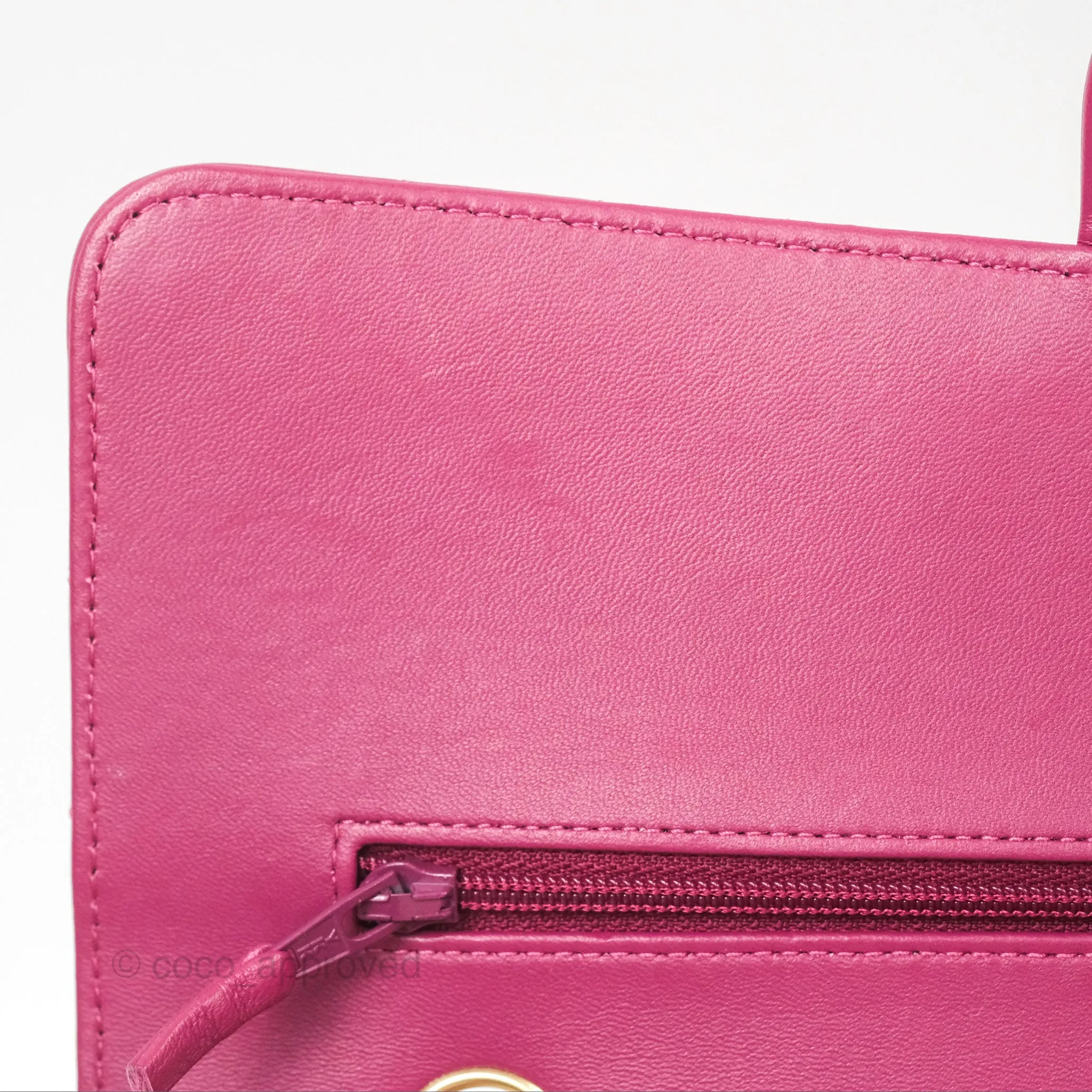 Chanel Medium Classic Flap Chevron Dark Plum Pink Lambskin Gold Hardware