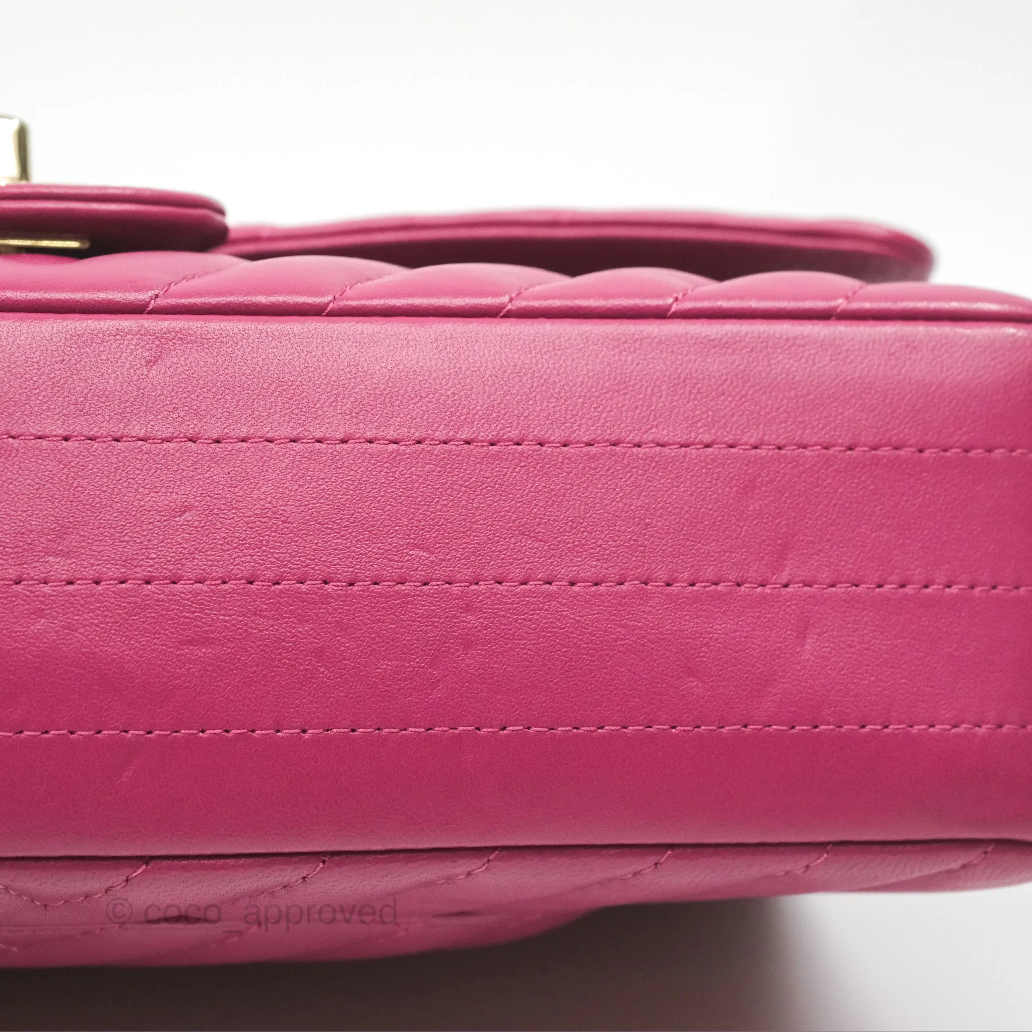 Chanel Medium Classic Flap Chevron Dark Plum Pink Lambskin Gold Hardware