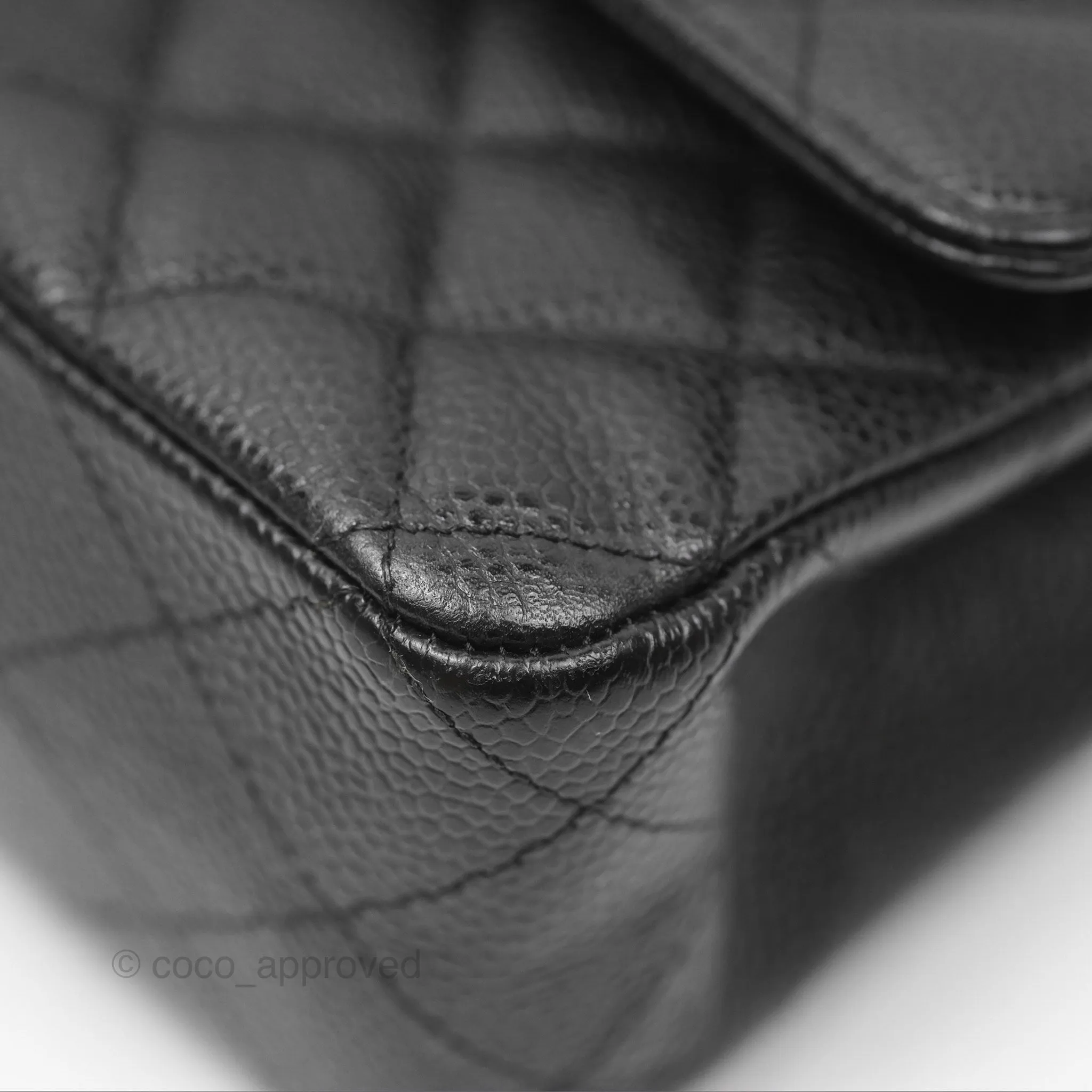 Chanel Medium Classic Flap Quilted Black Caviar Gold Hardware