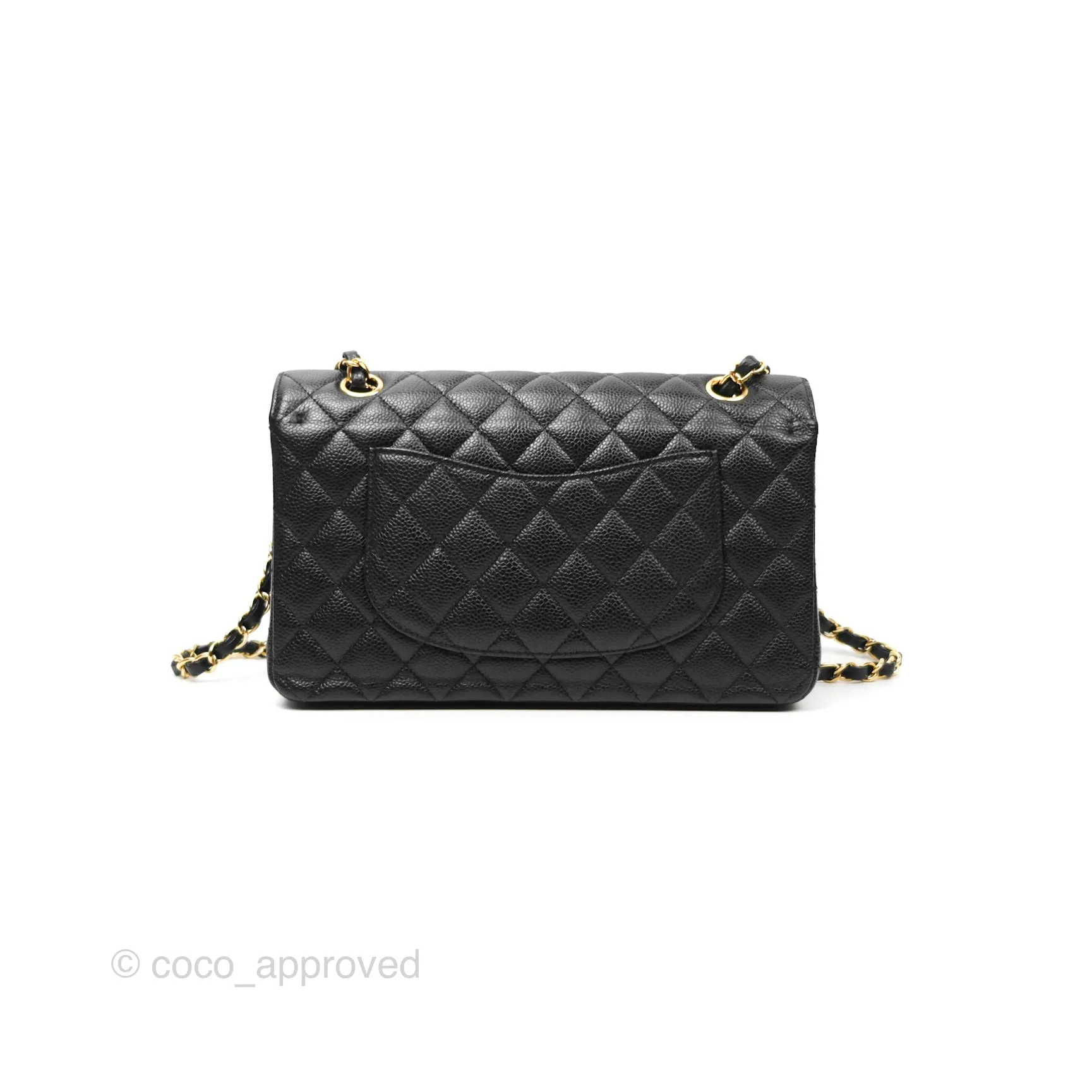 Chanel Medium Classic Flap Quilted Black Caviar Gold Hardware