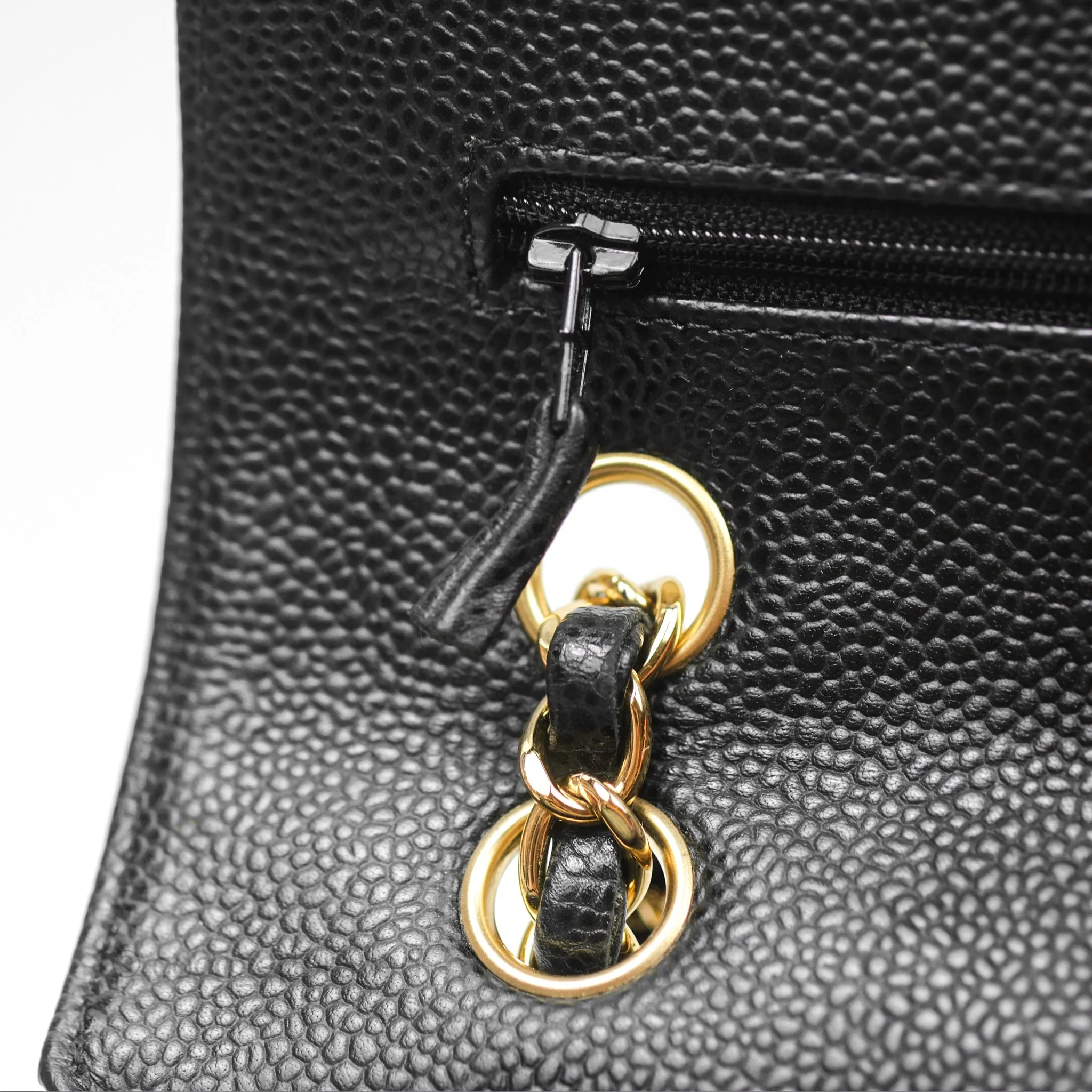 Chanel Medium Classic Flap Quilted Black Caviar Gold Hardware