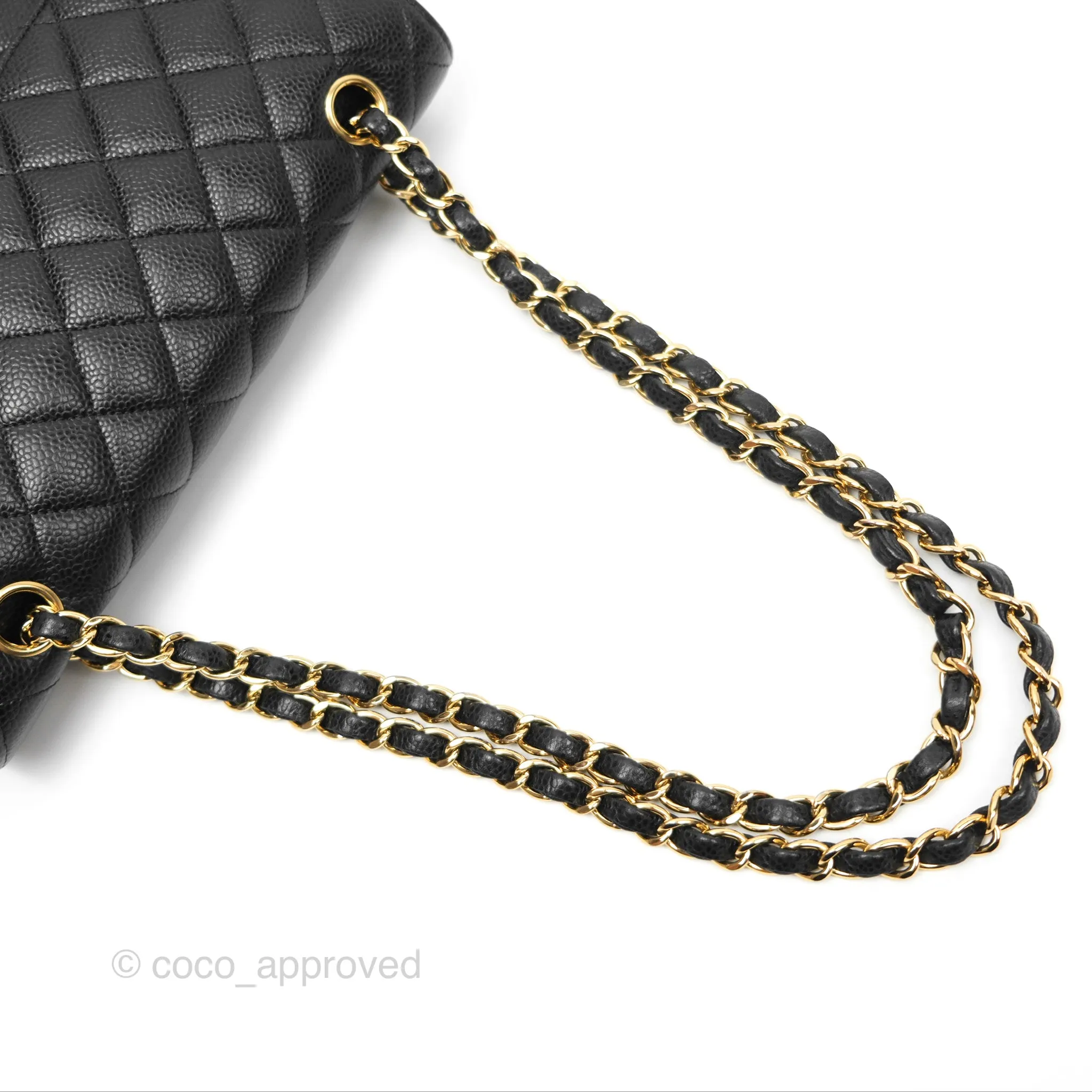Chanel Medium Classic Flap Quilted Black Caviar Gold Hardware