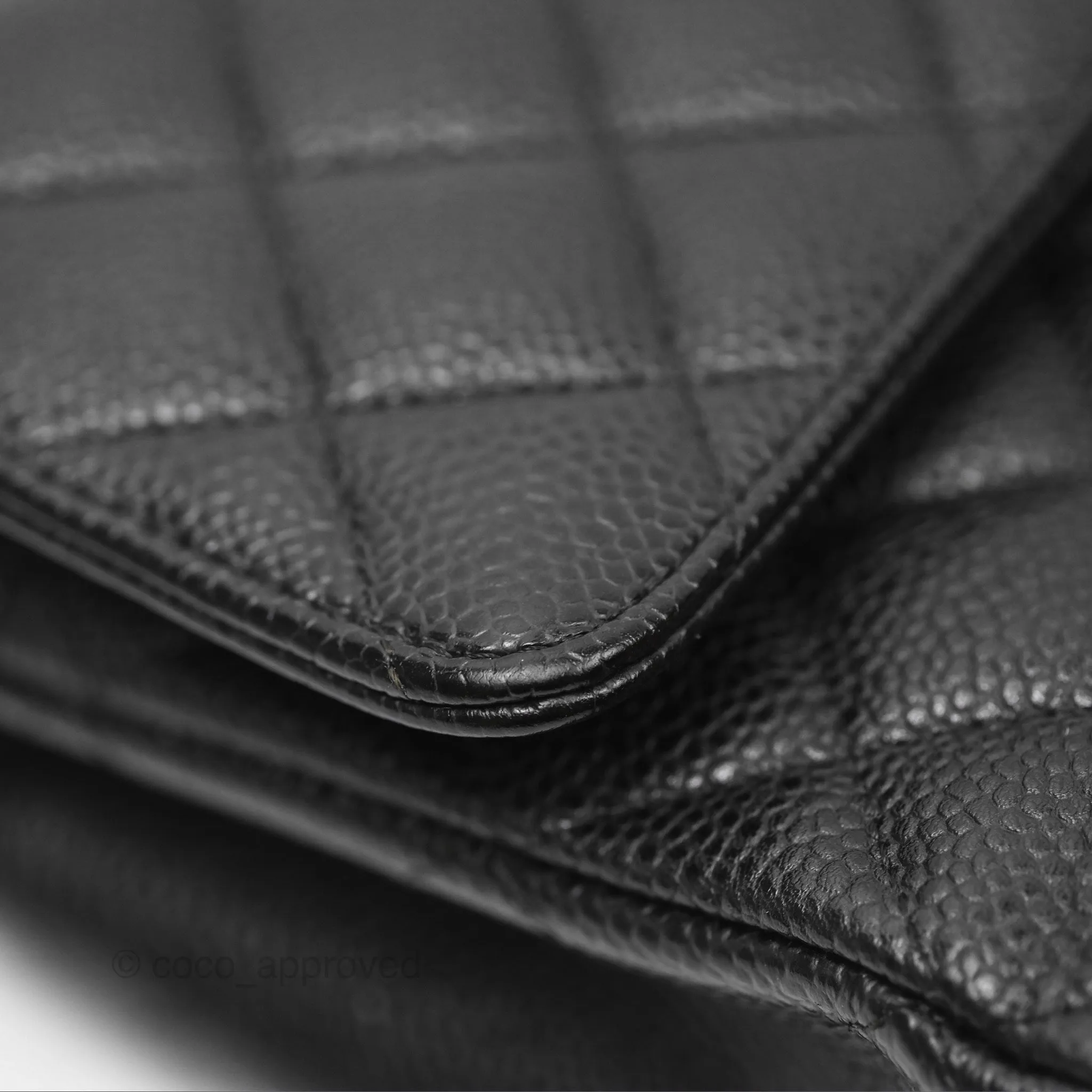 Chanel Medium Classic Flap Quilted Black Caviar Gold Hardware