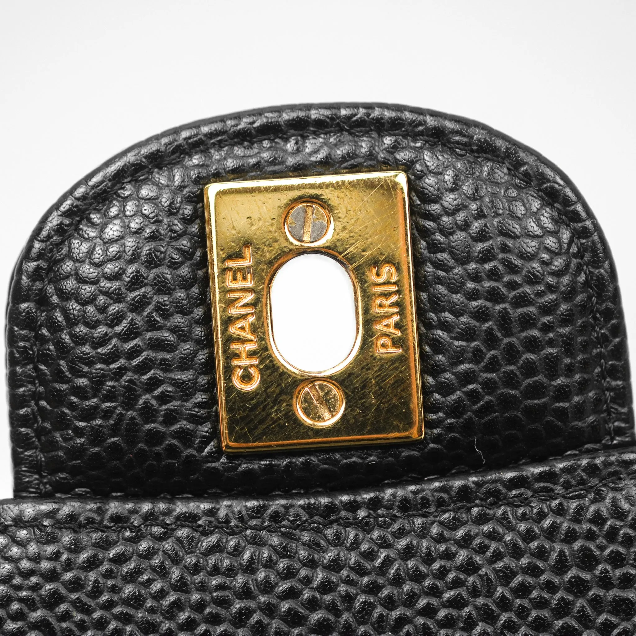 Chanel Medium Classic Flap Quilted Black Caviar Gold Hardware