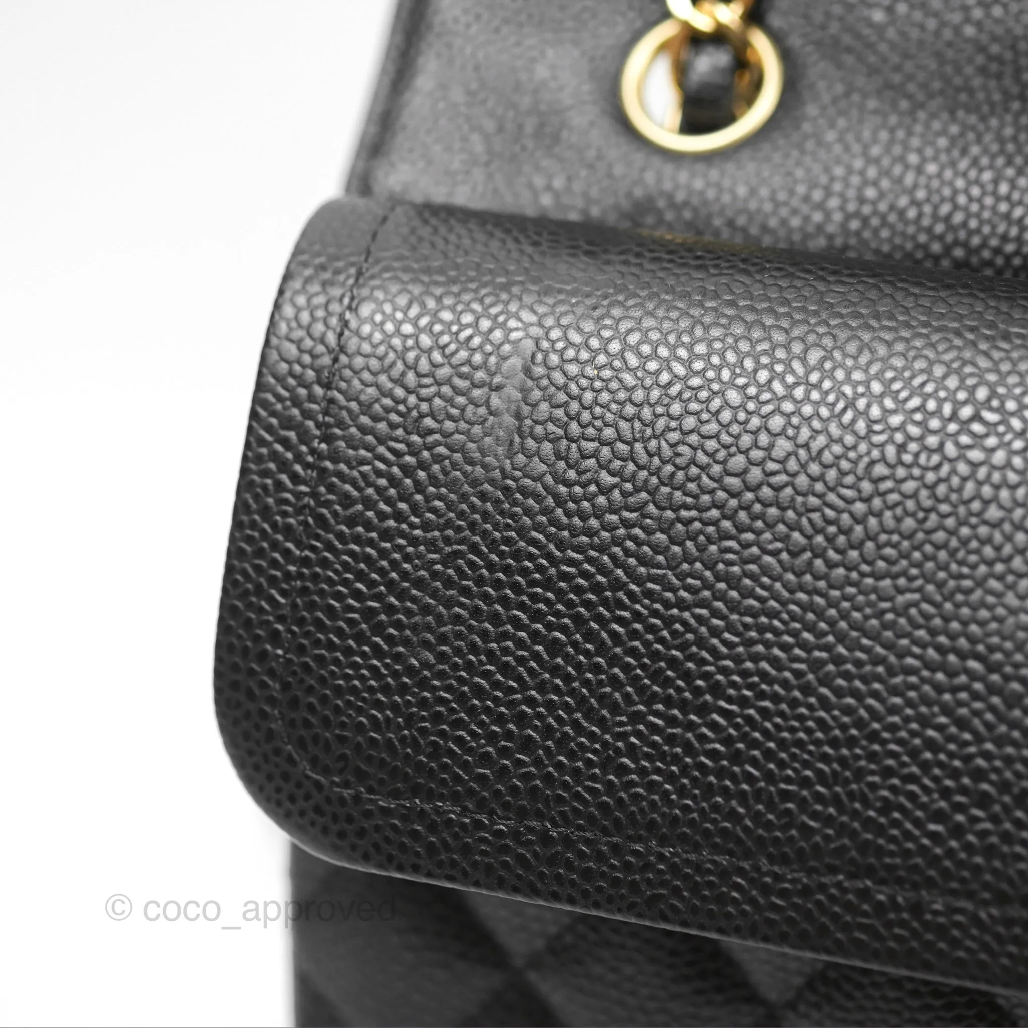 Chanel Medium Classic Flap Quilted Black Caviar Gold Hardware