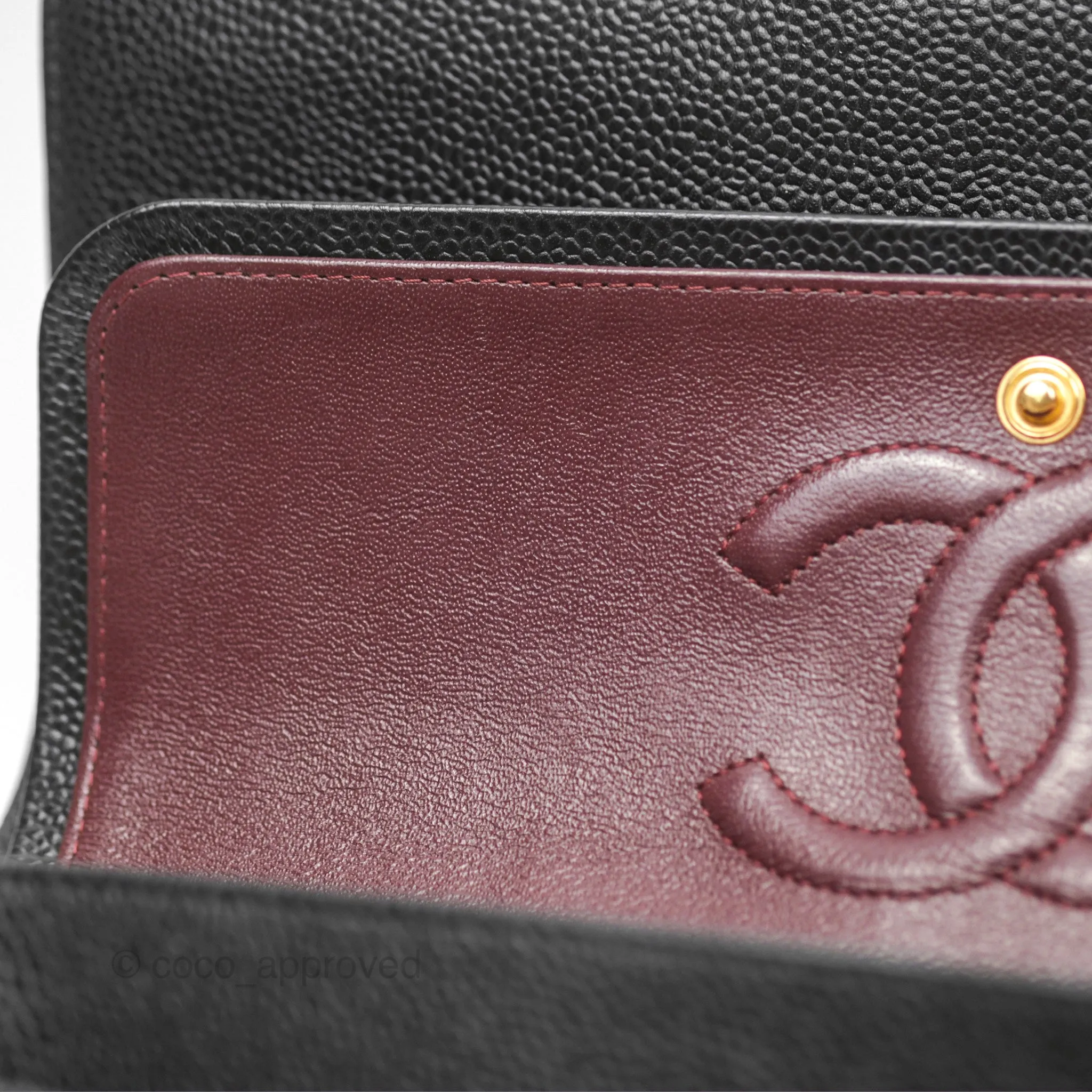 Chanel Medium Classic Flap Quilted Black Caviar Gold Hardware