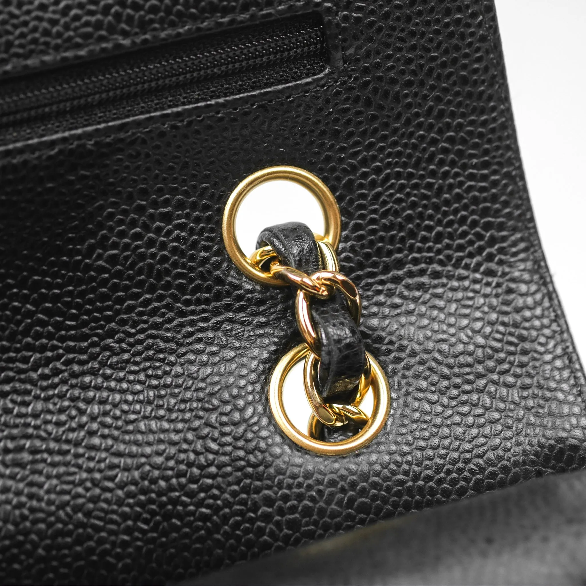 Chanel Medium Classic Flap Quilted Black Caviar Gold Hardware
