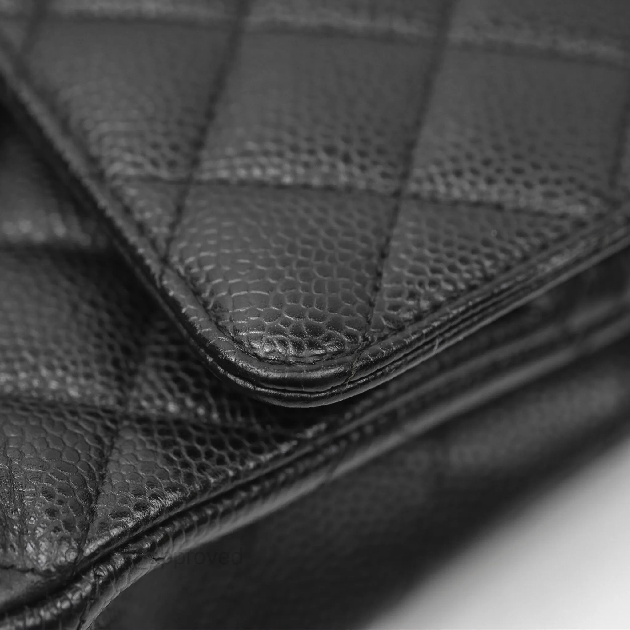 Chanel Medium Classic Flap Quilted Black Caviar Gold Hardware
