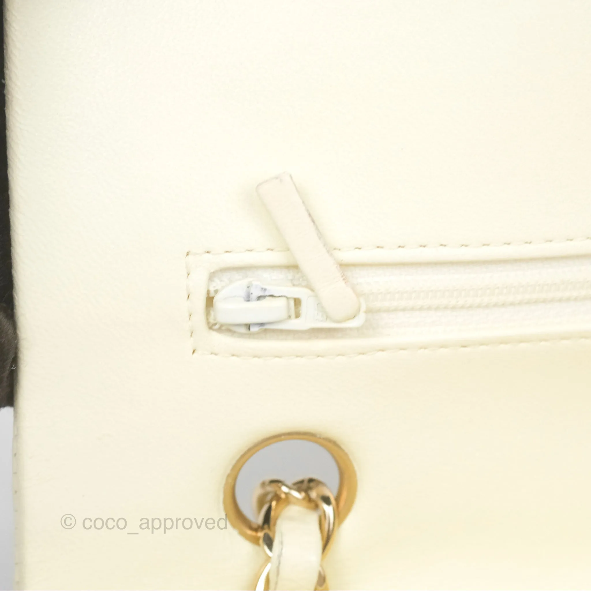 Chanel Medium Classic Flap Quilted Pale Yellow Lambskin Gold Hardware