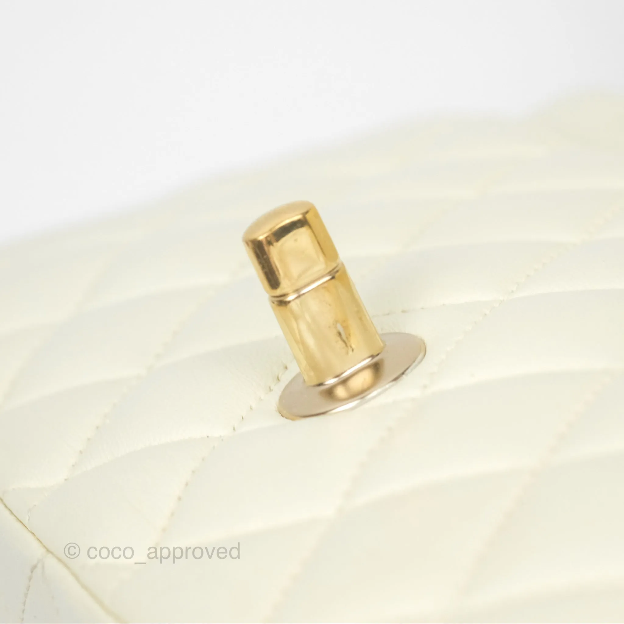Chanel Medium Classic Flap Quilted Pale Yellow Lambskin Gold Hardware