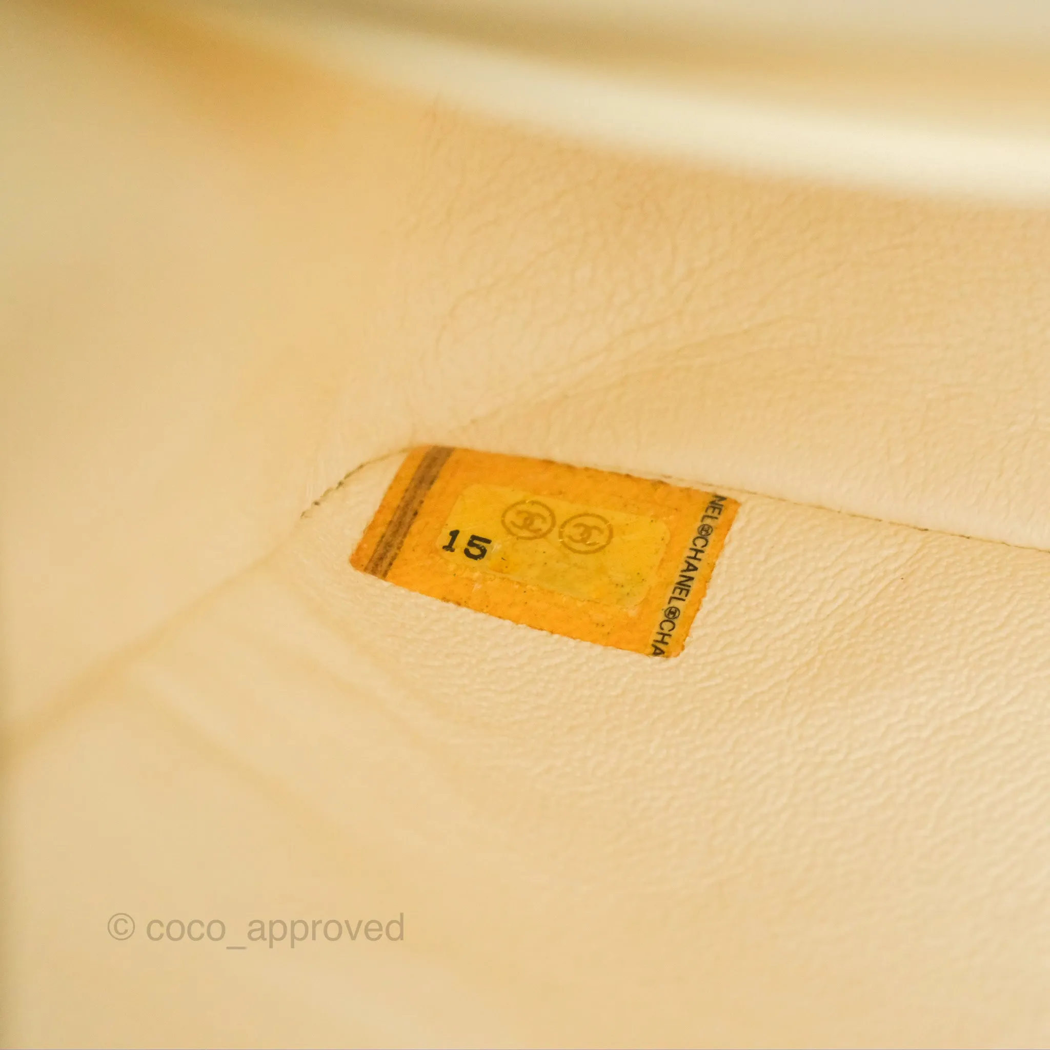 Chanel Medium Classic Flap Quilted Pale Yellow Lambskin Gold Hardware