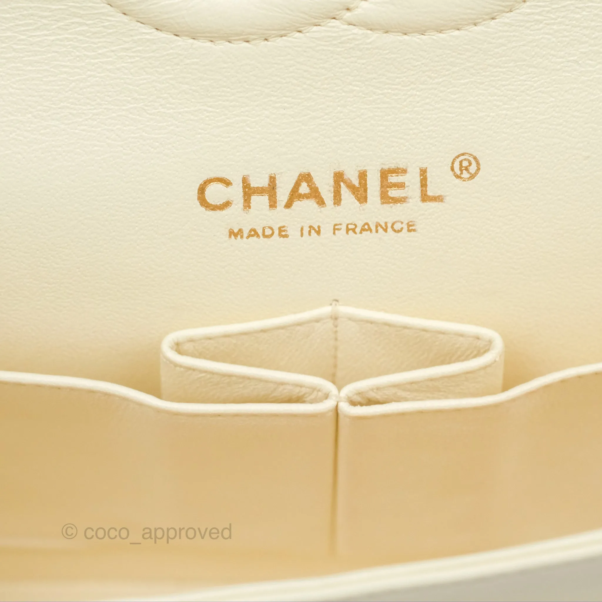 Chanel Medium Classic Flap Quilted Pale Yellow Lambskin Gold Hardware