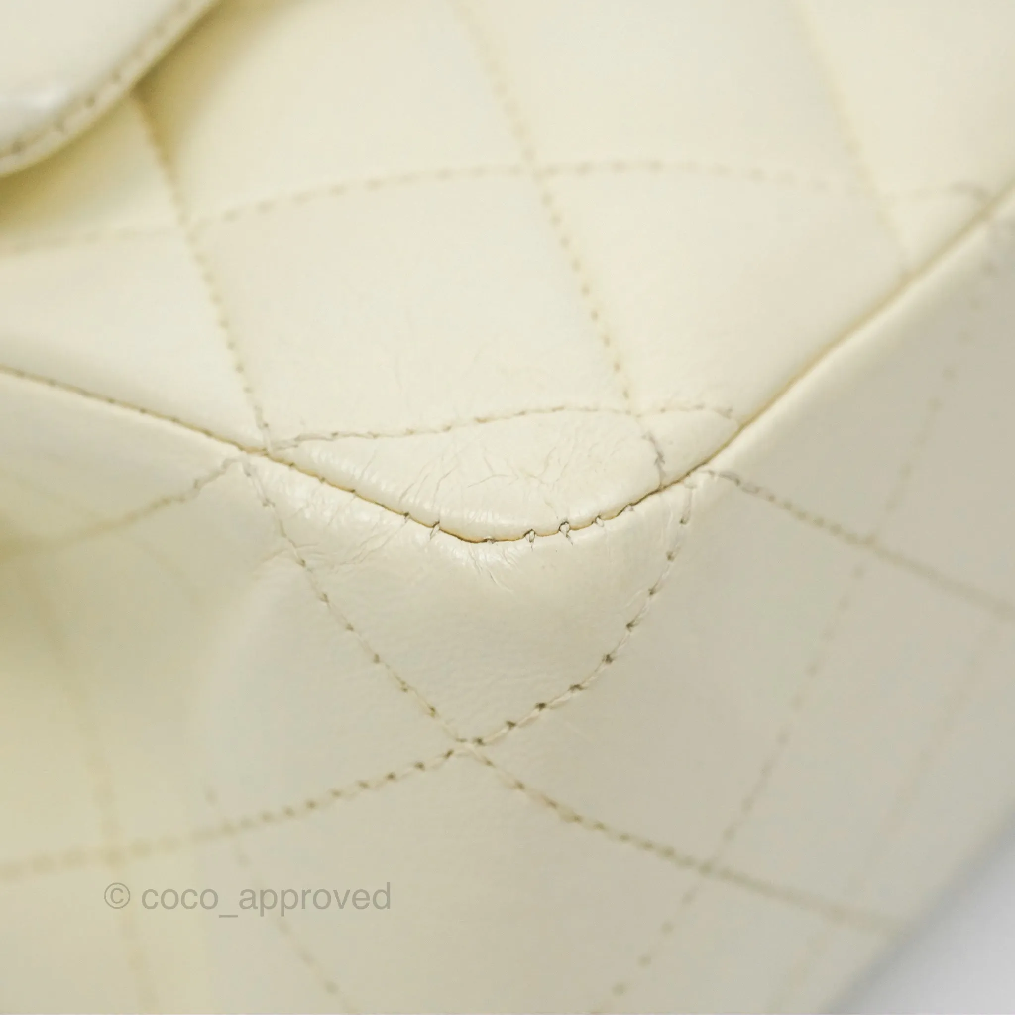 Chanel Medium Classic Flap Quilted Pale Yellow Lambskin Gold Hardware